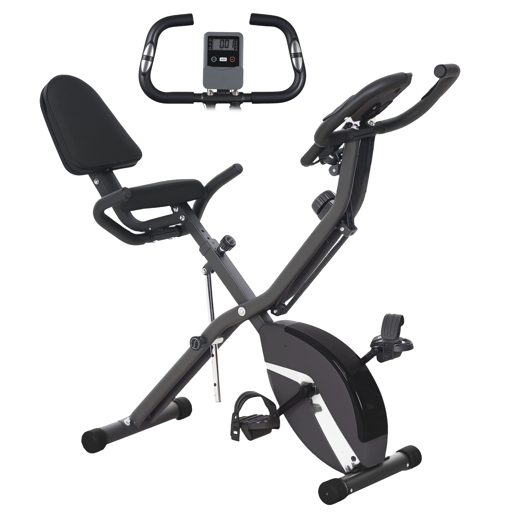 5-In-1 Folding Exercise Bike with Magnetic Resistance - Black