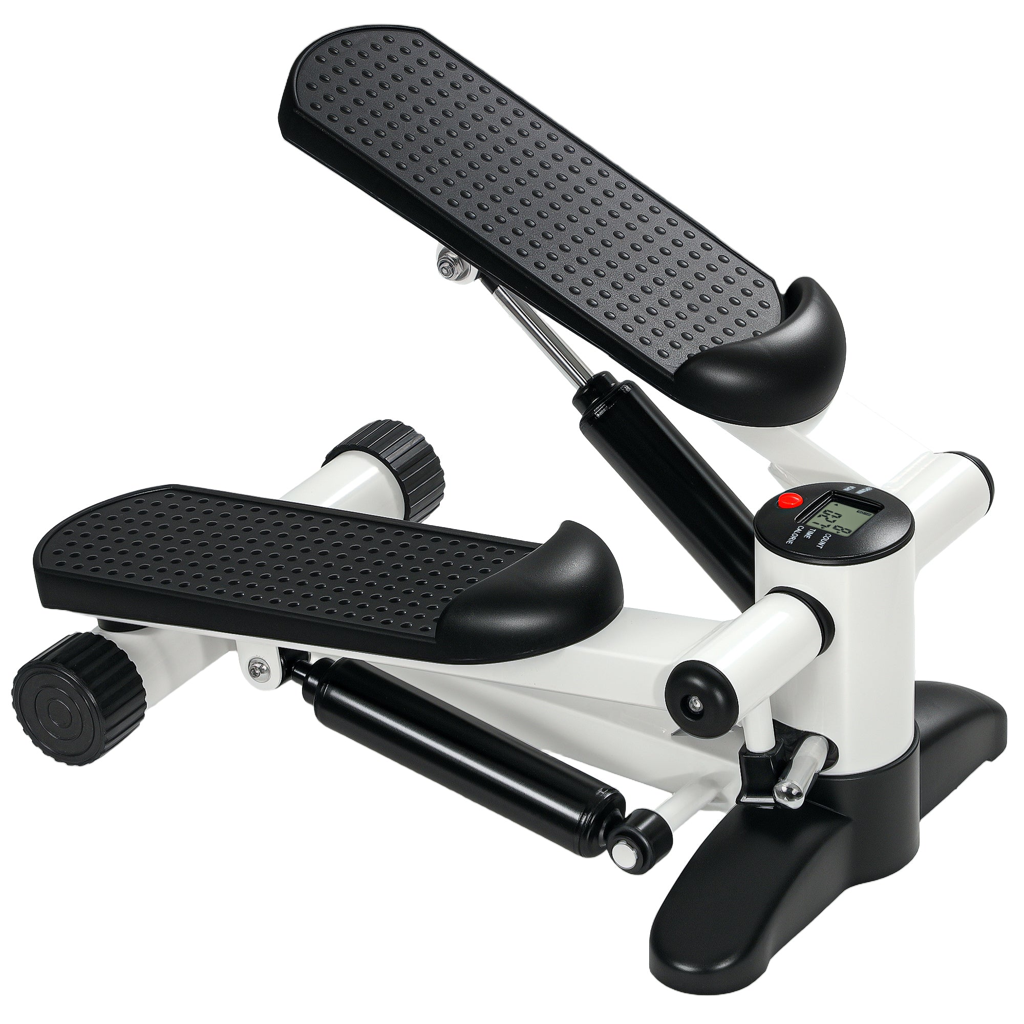 Mini Stepper Machine with LCD Monitor and Non-Slip Pedals - White