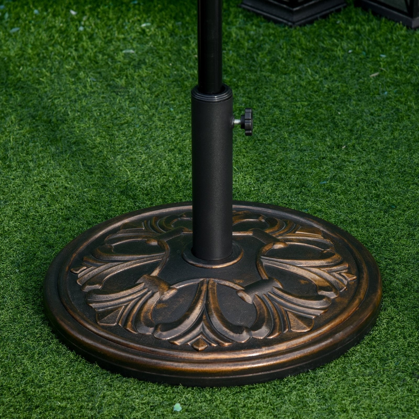 13kg Round Umbrella Base Outdoor Parasol Base Weight Stand Holder for Outdoor Garden Bronze Tone - Bedzy UK modern and affordable home furniture England