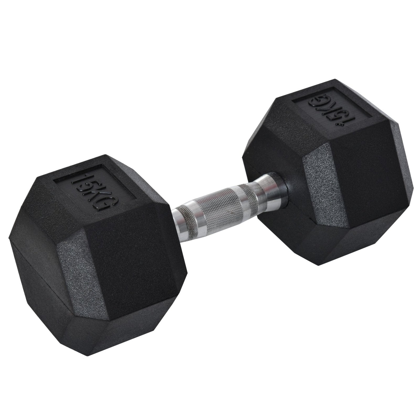 15KG Single Rubber Hex Dumbbell Portable Hand Weights Dumbbell Home Gym Workout Fitness Hand Dumbbell - Bedzy UK modern and affordable home furniture England