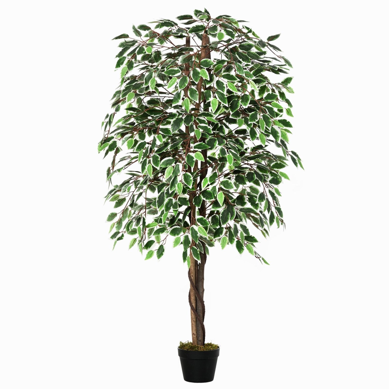 160cm/5.2FT Artificial Ficus Silk Tree with Nursery Pot, Decorative Fake Plant, for Indoor Outdoor Décor - Bedzy UK modern and affordable home furniture England