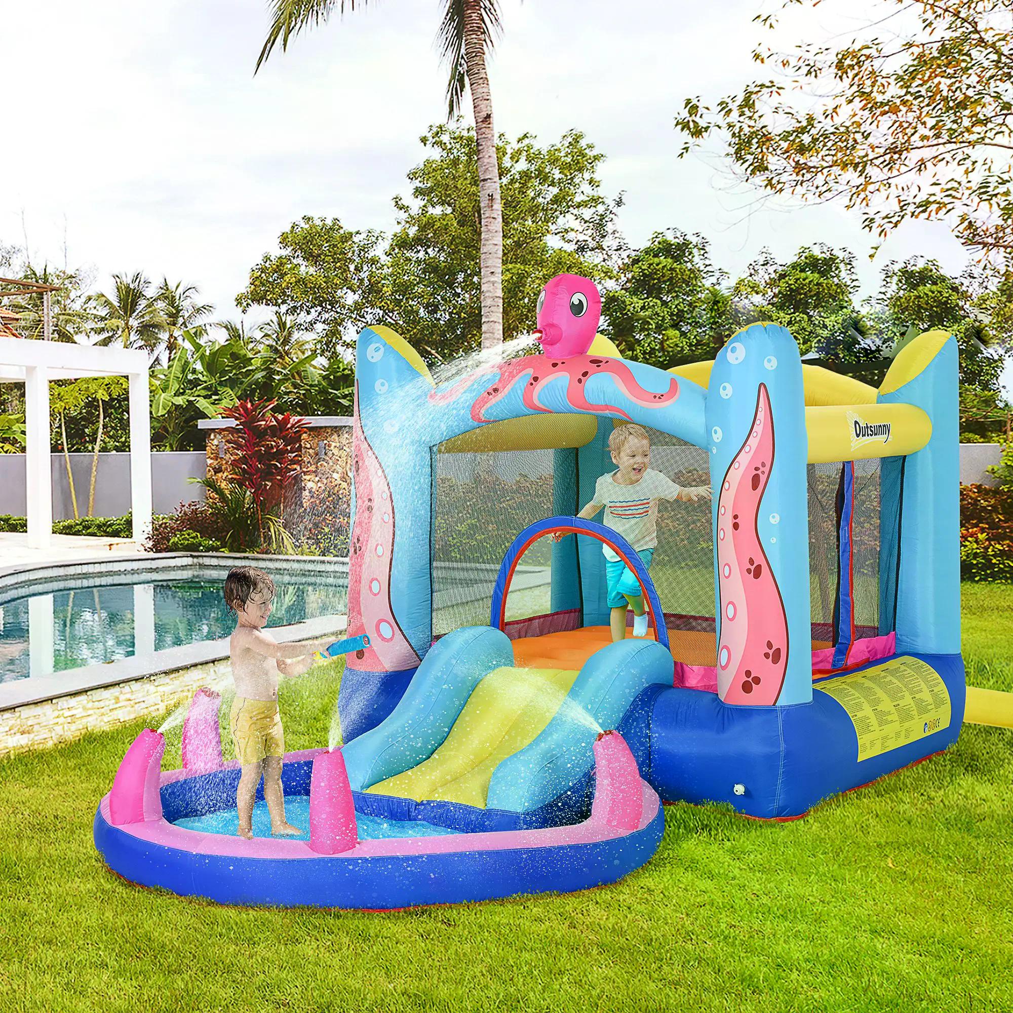 Bounce Castle Inflatable Trampoline Slide Pool Octopus Design 3.8 x 2 x 1.8m