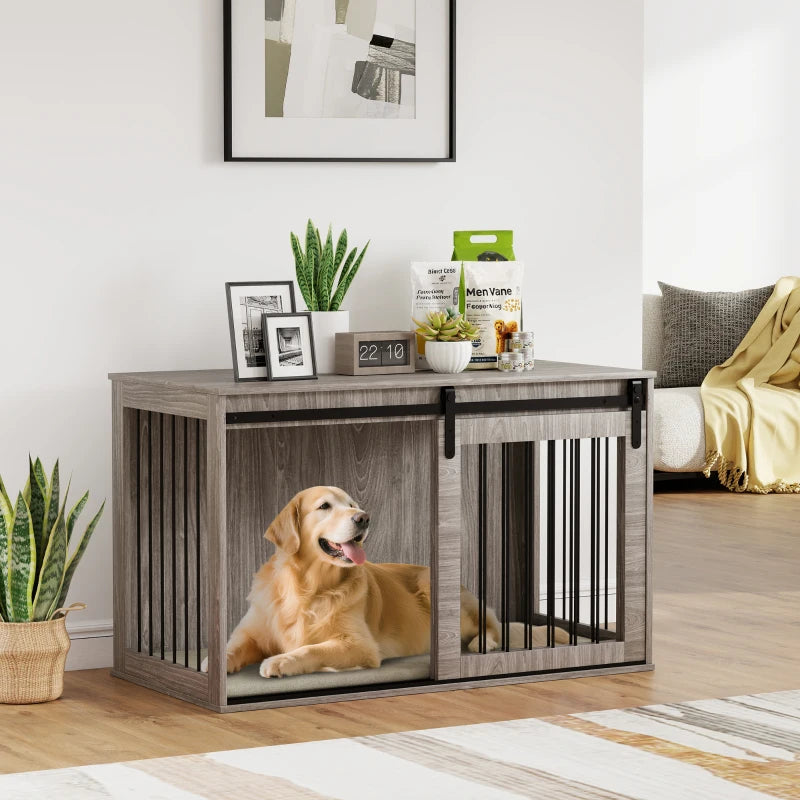 Dog Crate Furniture with Removable Cushion for XL Dogs, 118 x 60 x 73 cm, Brown