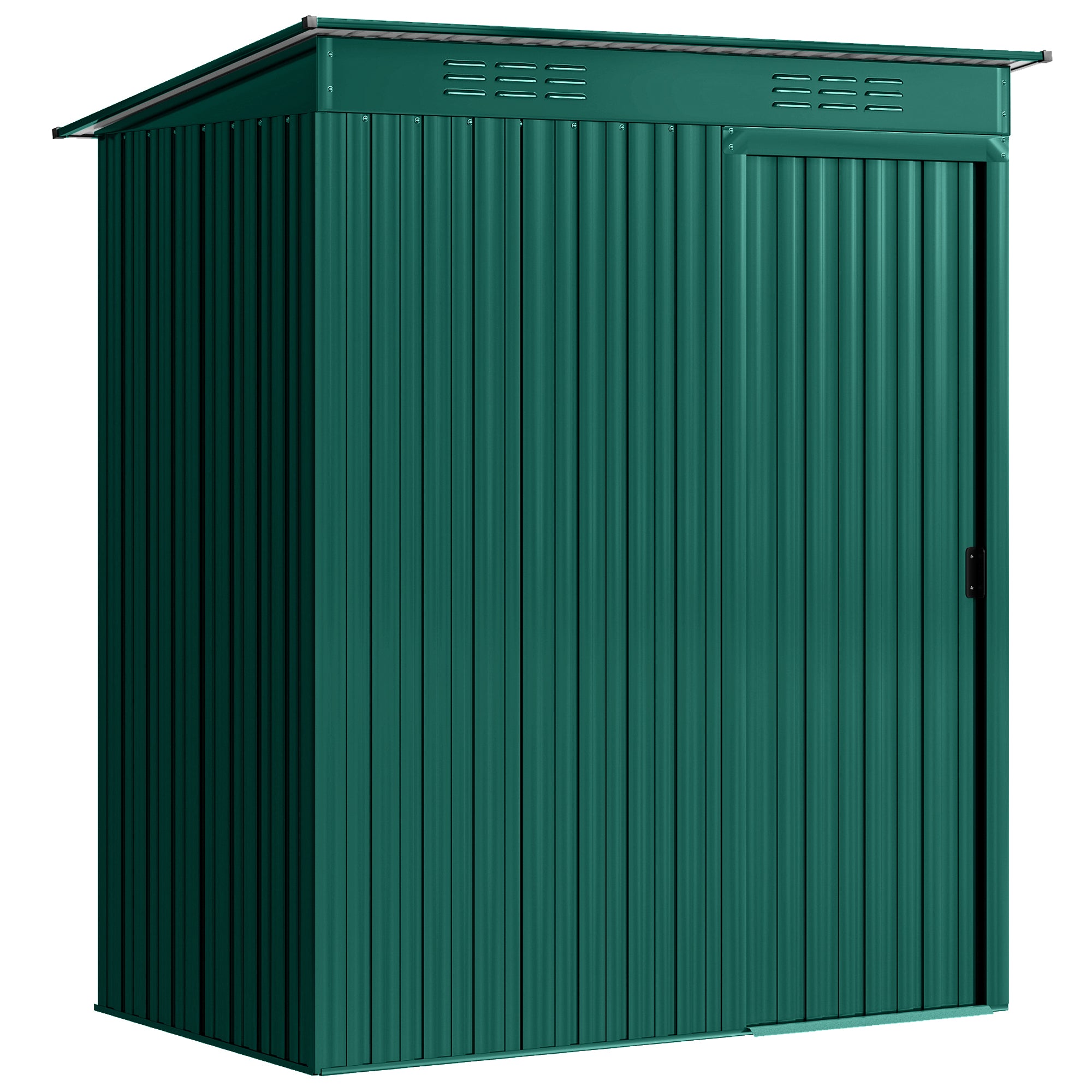 5 x 3.5ft Metal Garden Storage Shed with Effortless Assembly and 2 Pairs of Gloves, Waterproof Outdoor Shed, Green