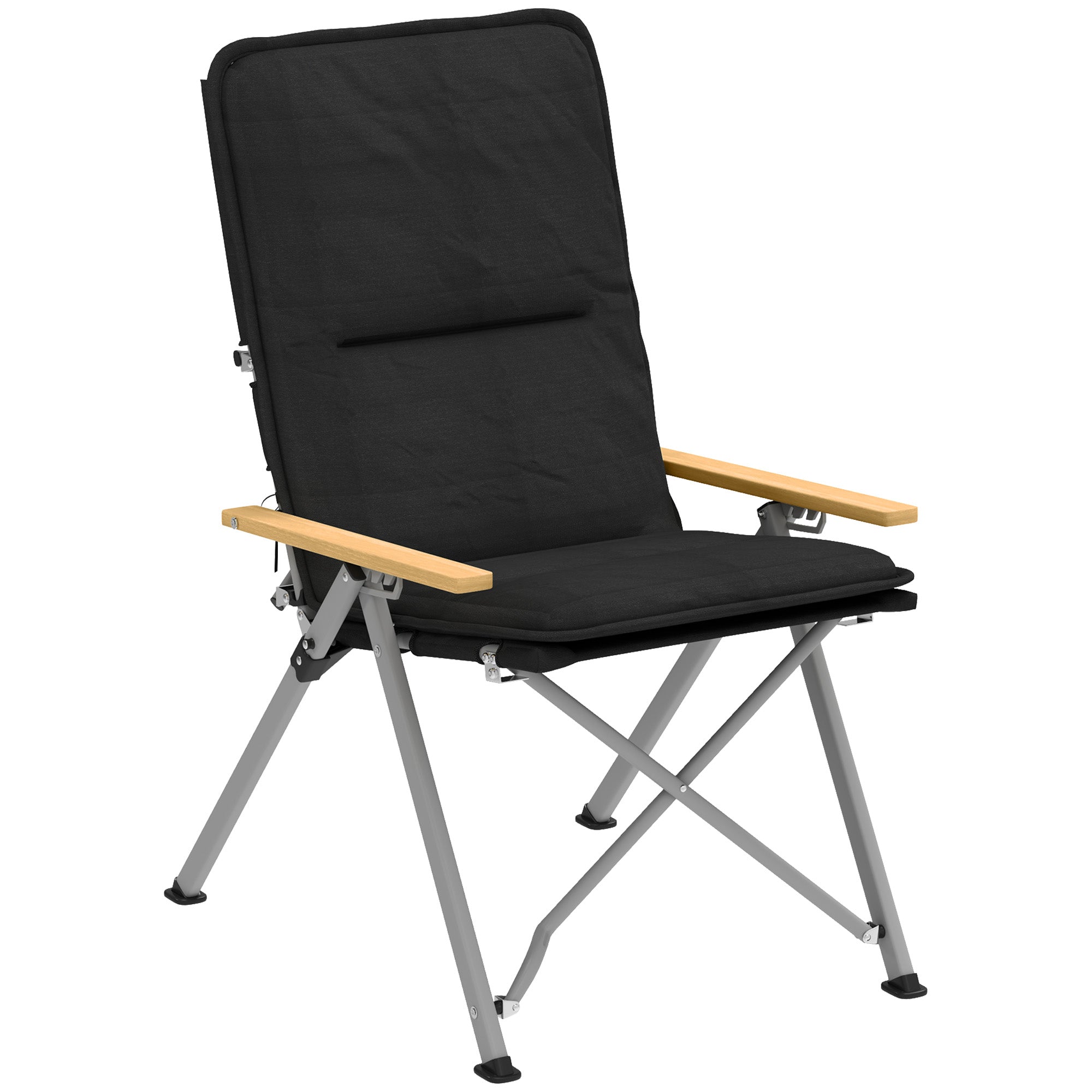 Portable High Back Camping Chair with Padded Seat for Ultimate Comfort - Black