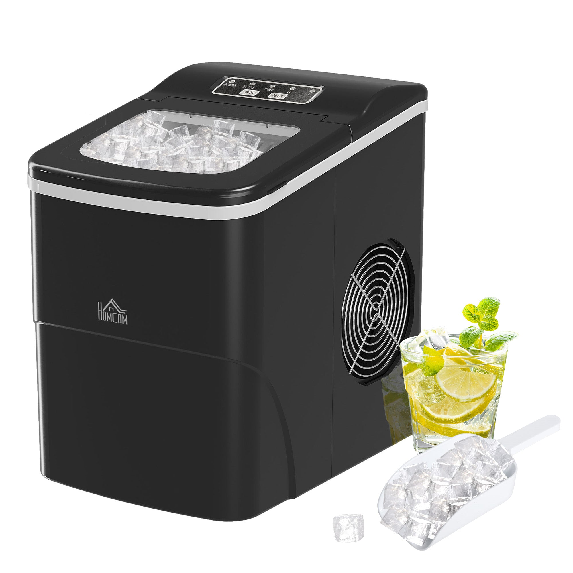 Portable Ice Maker Countertop Machine 9 Cubes in 8 Minutes Black