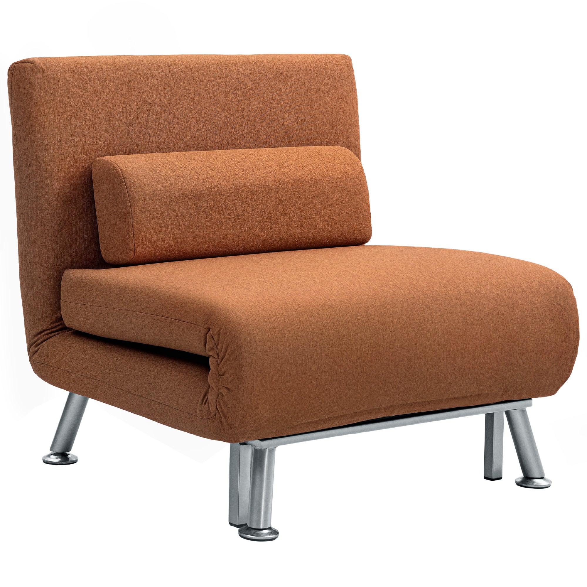 Single Linen-Feel Sleeper Chair - Coffee