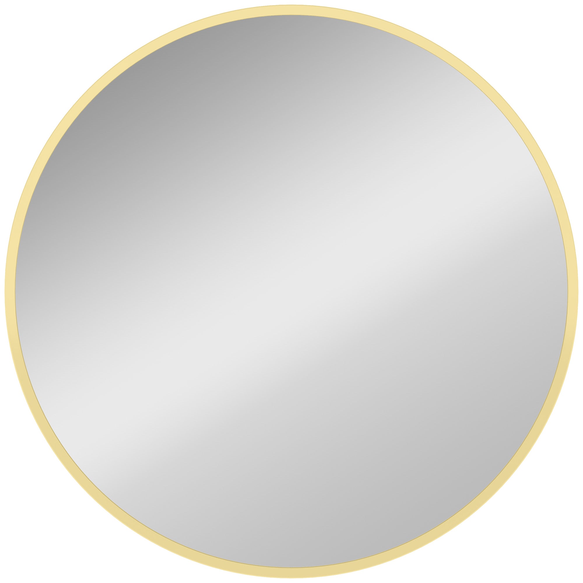 61cm Decorative Wall Mirror for Bedroom Living Room, Modern Round Bathroom Mirror for Home Decor, Gold Tone