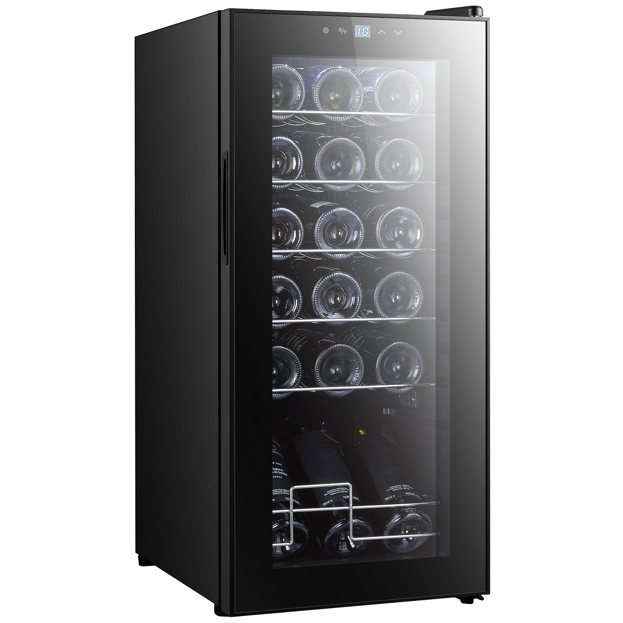 18 Bottle Freestanding Wine Cooler with Temperature Control - Black