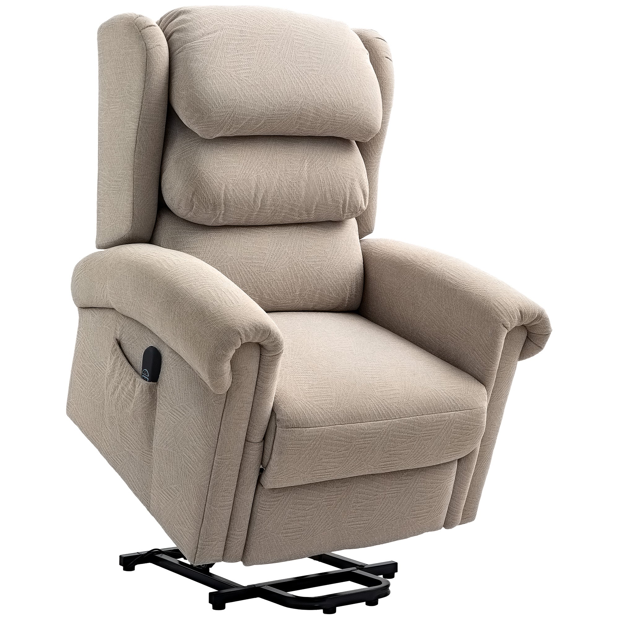 Electric Riser Recliner Chair with USB Port – Khaki Velvet Touch