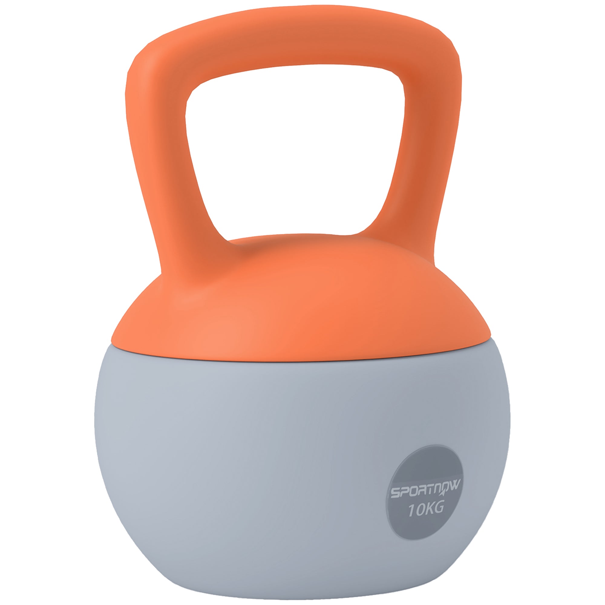 Soft Kettlebell, 10kg Kettle Bell with Non-Slip Handle for Home Gym Weight Lifting and Strength Training, Orange and Grey