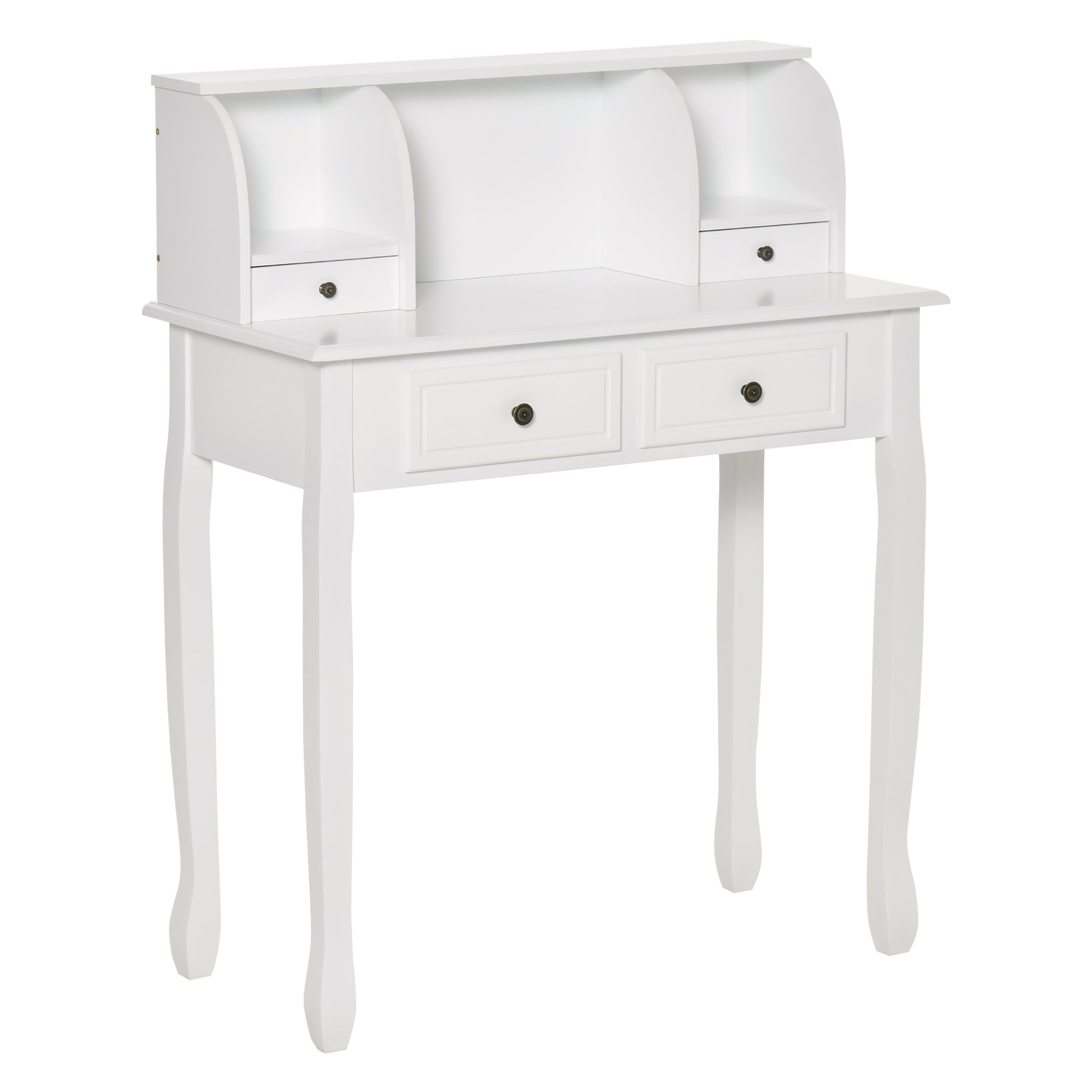 Dressing Table Vanity Desk with 4 Drawers for Elegant Cosmetic Storage - White