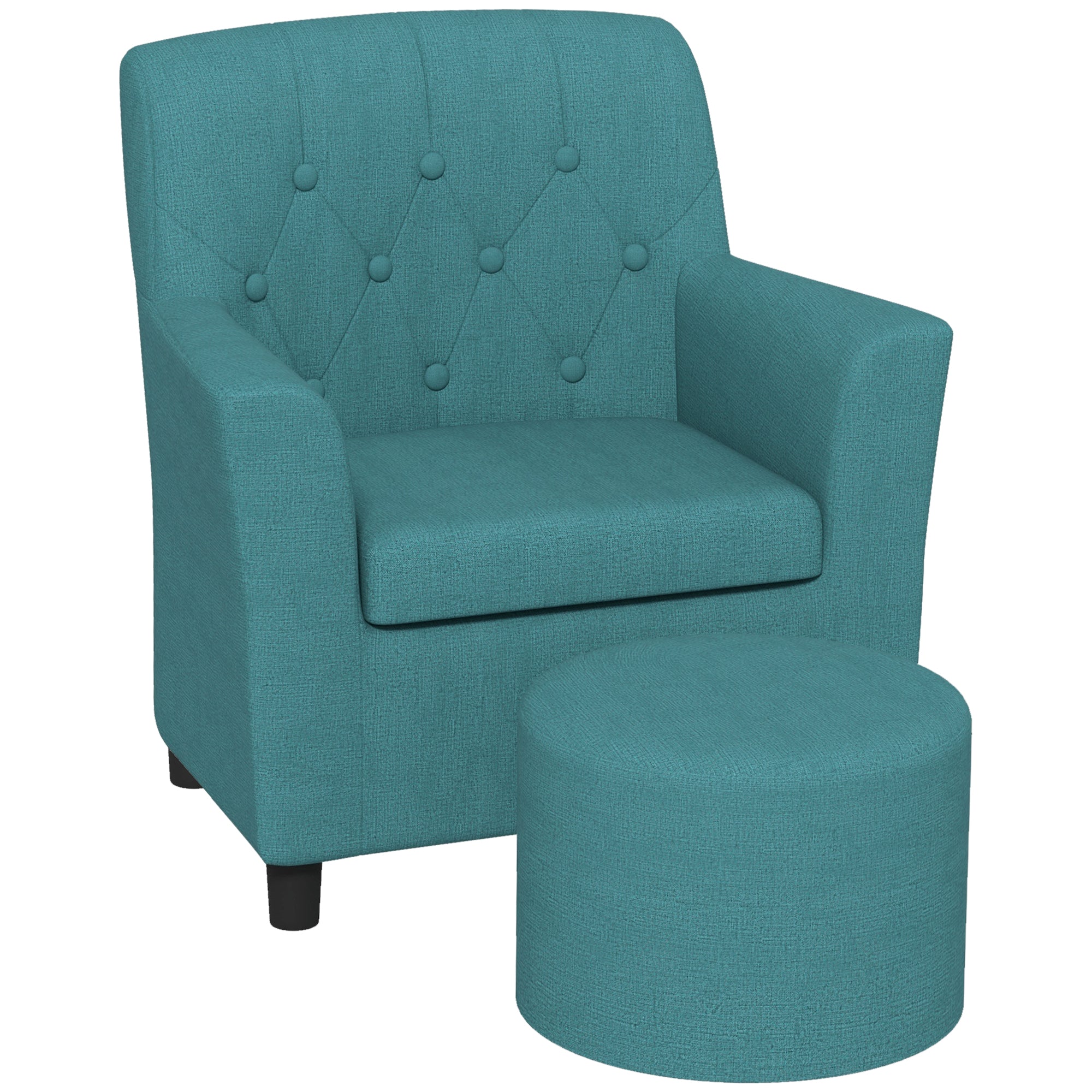 2PCs Kids Sofa Set with Footrest, for Playroom, Bedroom, Blue