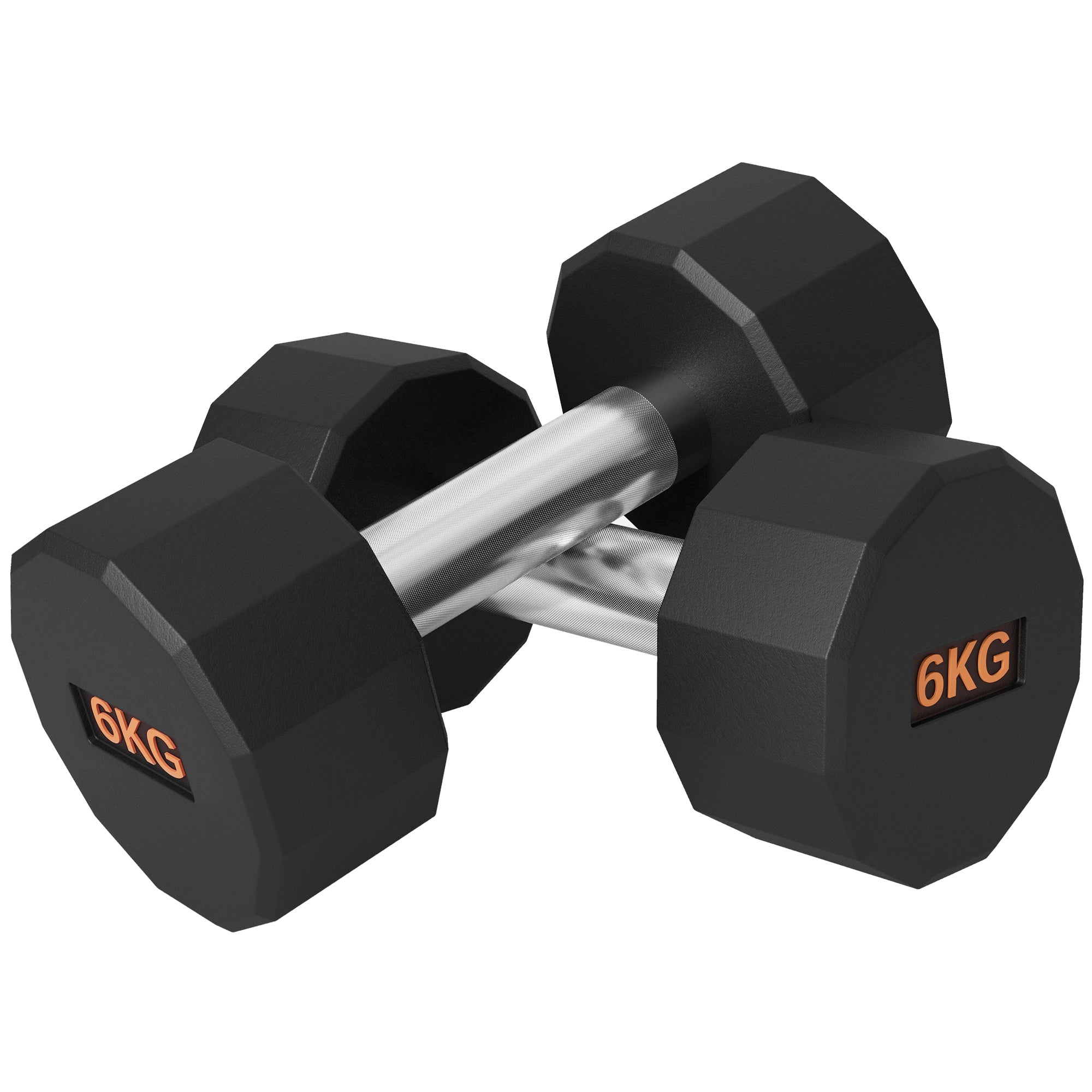 2 Piece 6kg Dumbbell Set with Non-Slip Grip and Rubber Coating