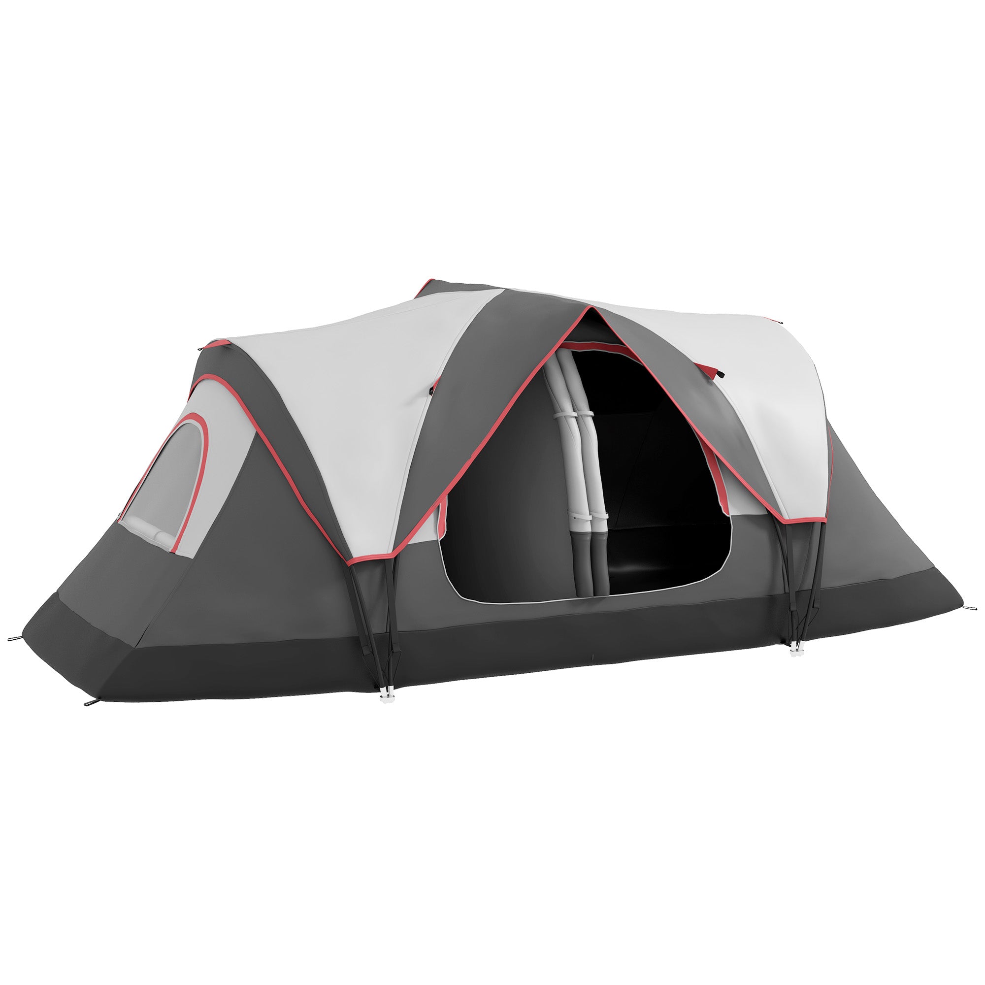 Spacious Waterproof Camping Tent for 6-8 People with Rainfly - Grey