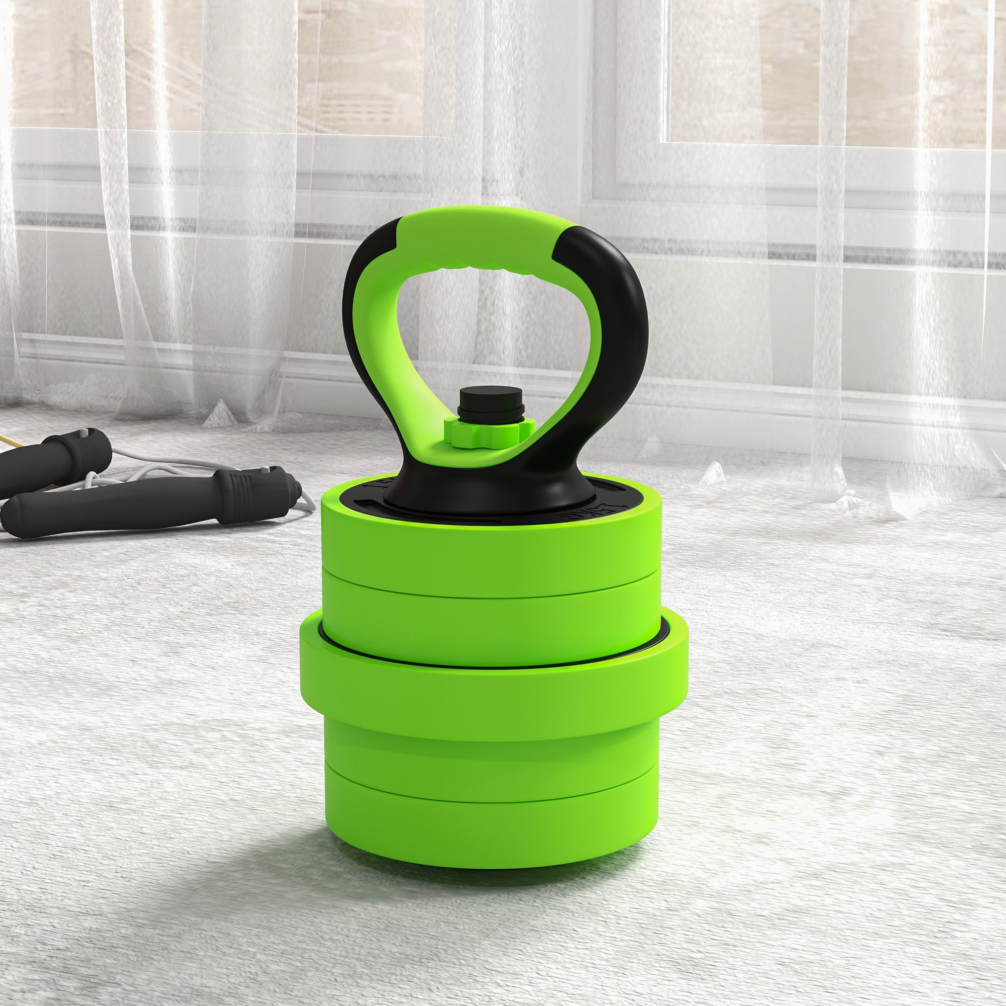 30kg Four-In-One Adjustable Weight Dumbbell Set - Green