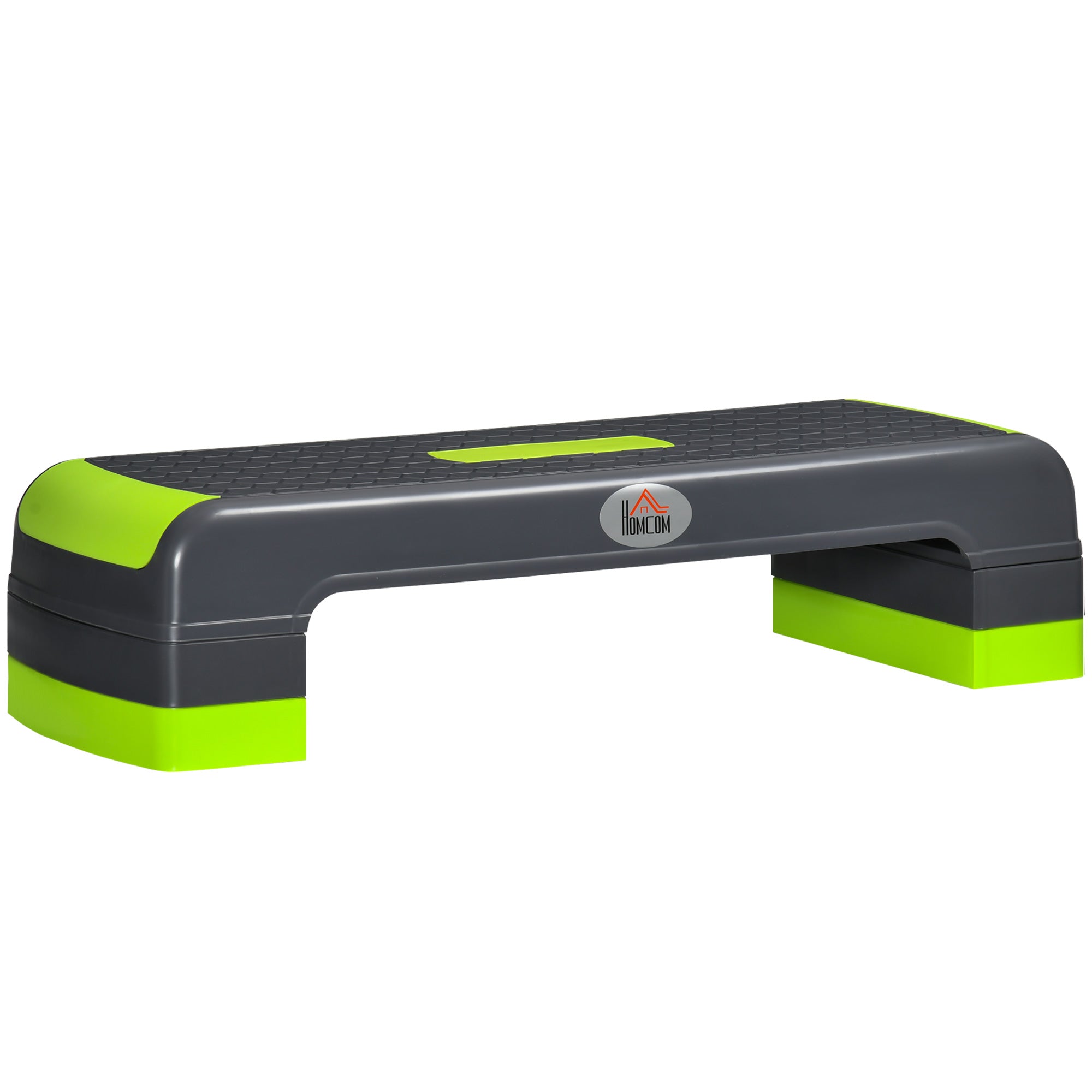 Aerobic Step with 3 Adjustable Heights and Non-Slip Surface - Grey Green