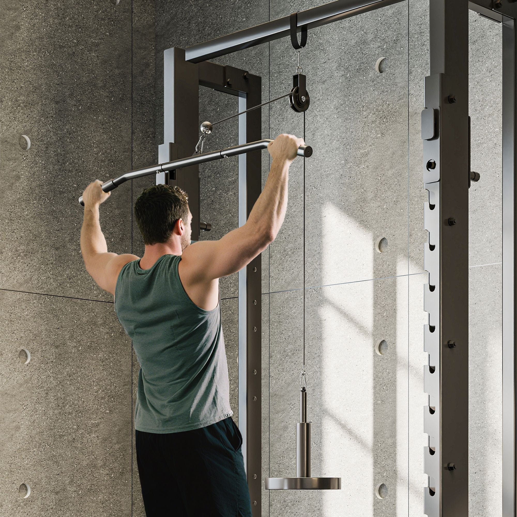 Weight Pulley System, Cable Pulley System for Home Gym, Cable Machine LAT Pull Down Attachment for Biceps Curl, Tricep, Arm Workouts