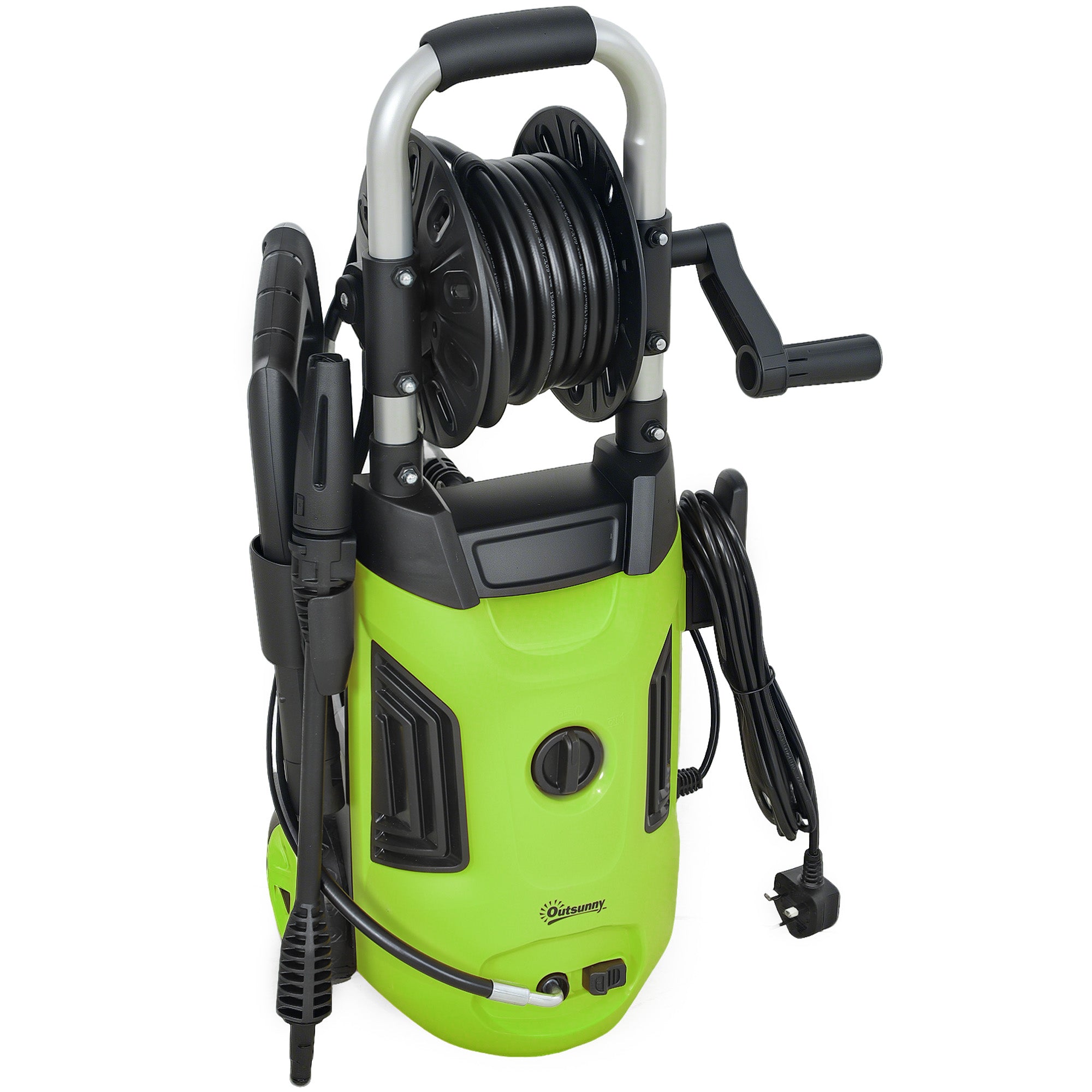 1800W Portable Pressure Washer Set with Adjustable Nozzle and 6M Hose - Green