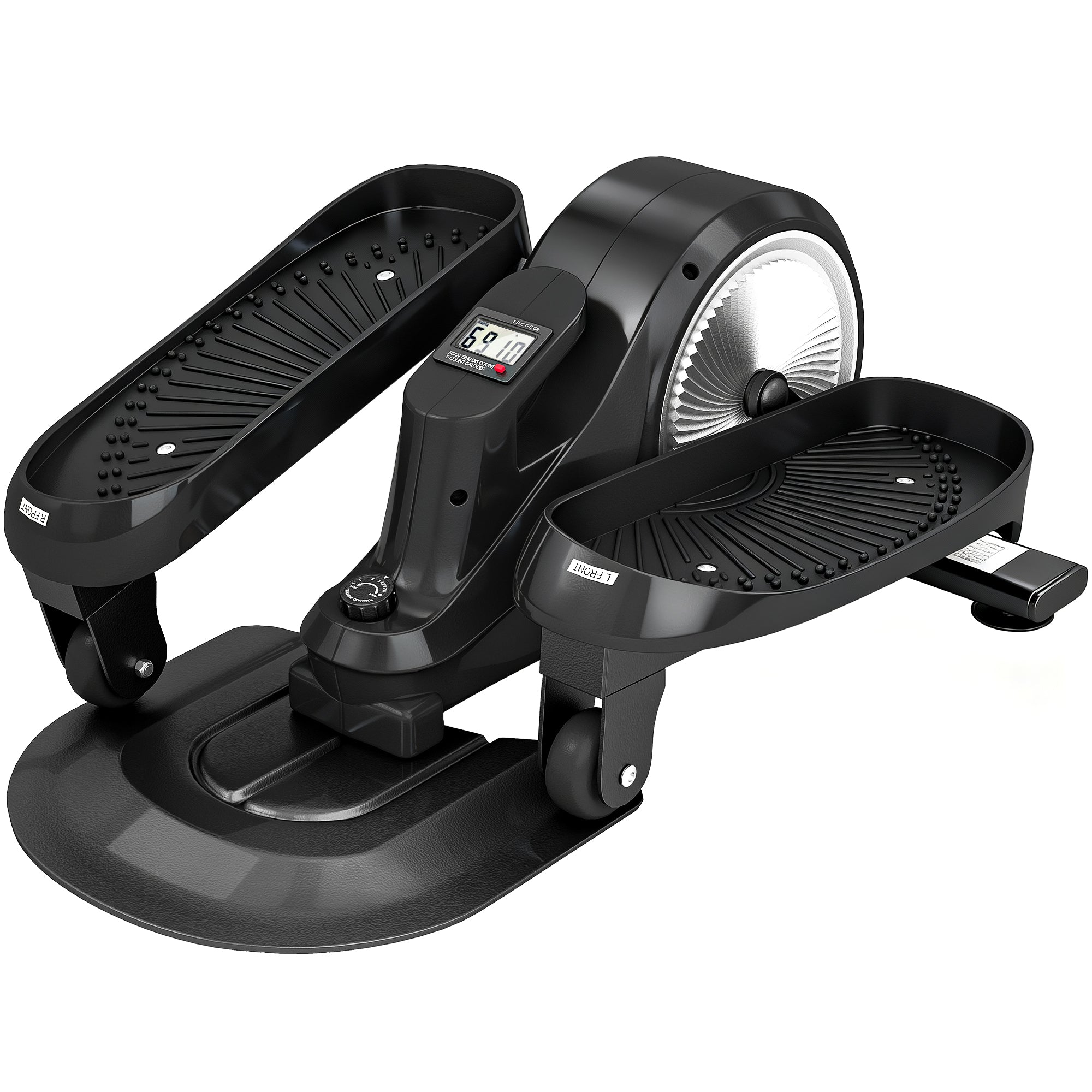 Under Desk Elliptical Machine with LCD Monitor, 8 Adjustable Magnetic Resistances for 2-in-1 Seat & Stand Up Exercise