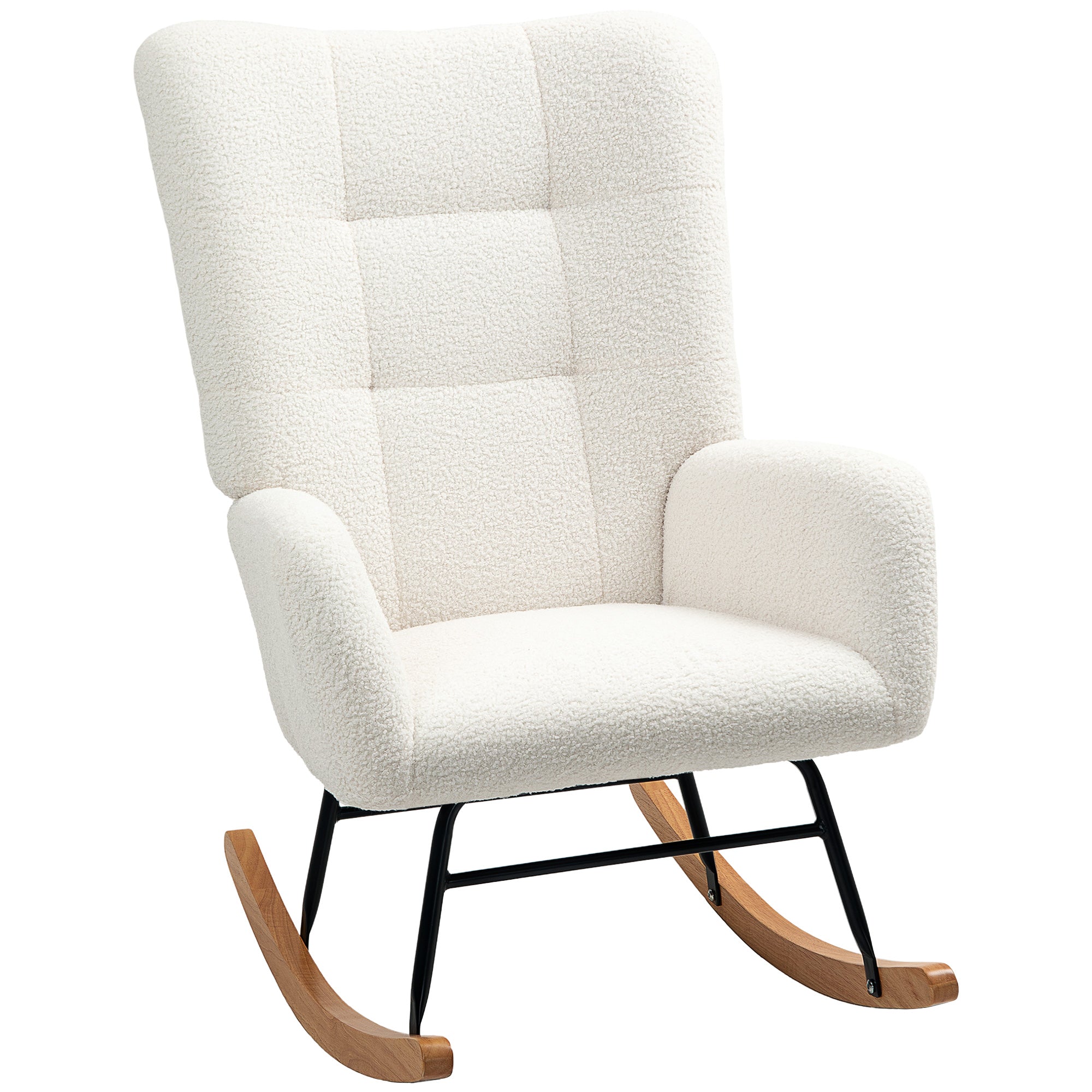 Teddy Fleece Rocking Chair - Cream White
