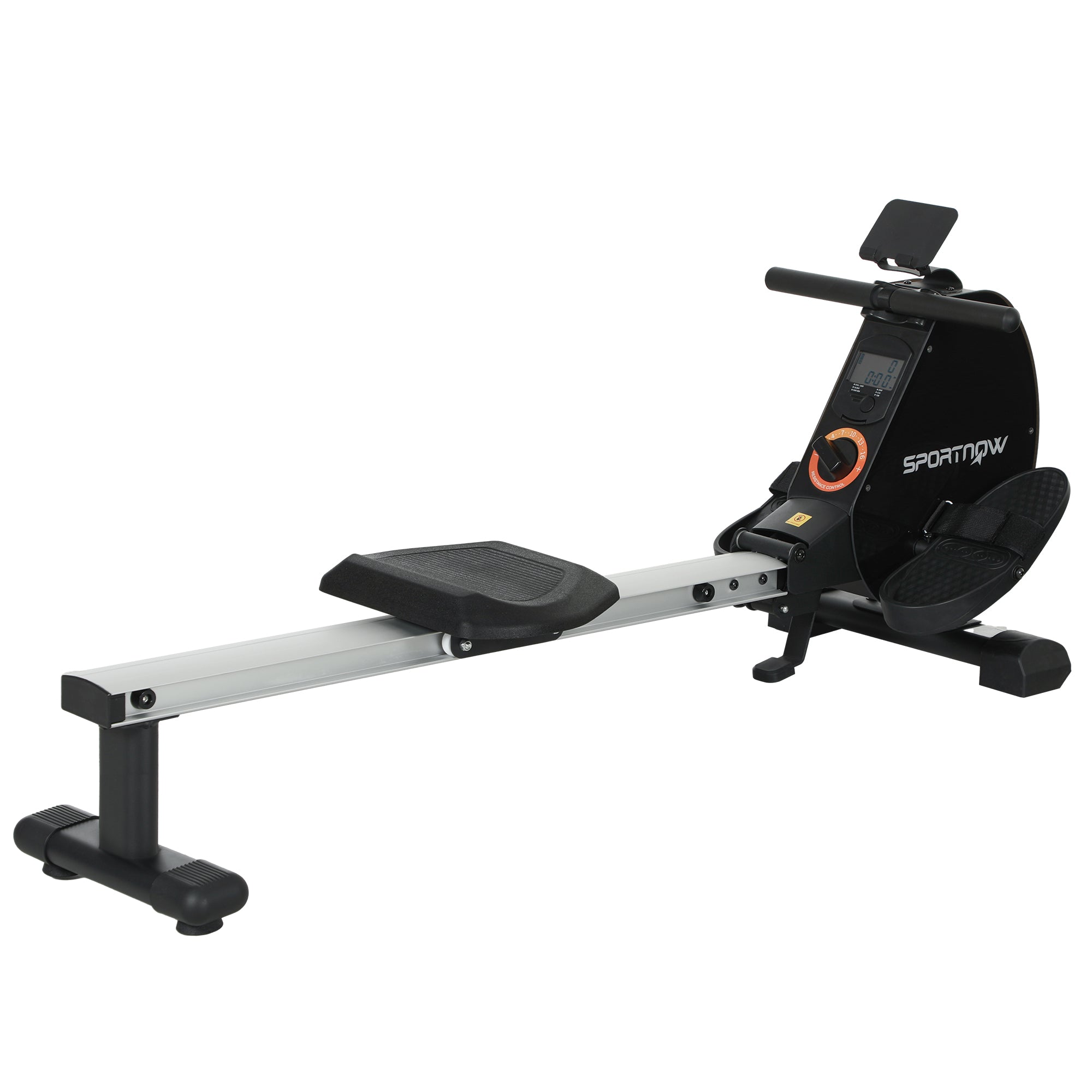 Folding Magnetic Rowing Machine with Dual Aluminium Slide Rail - Black