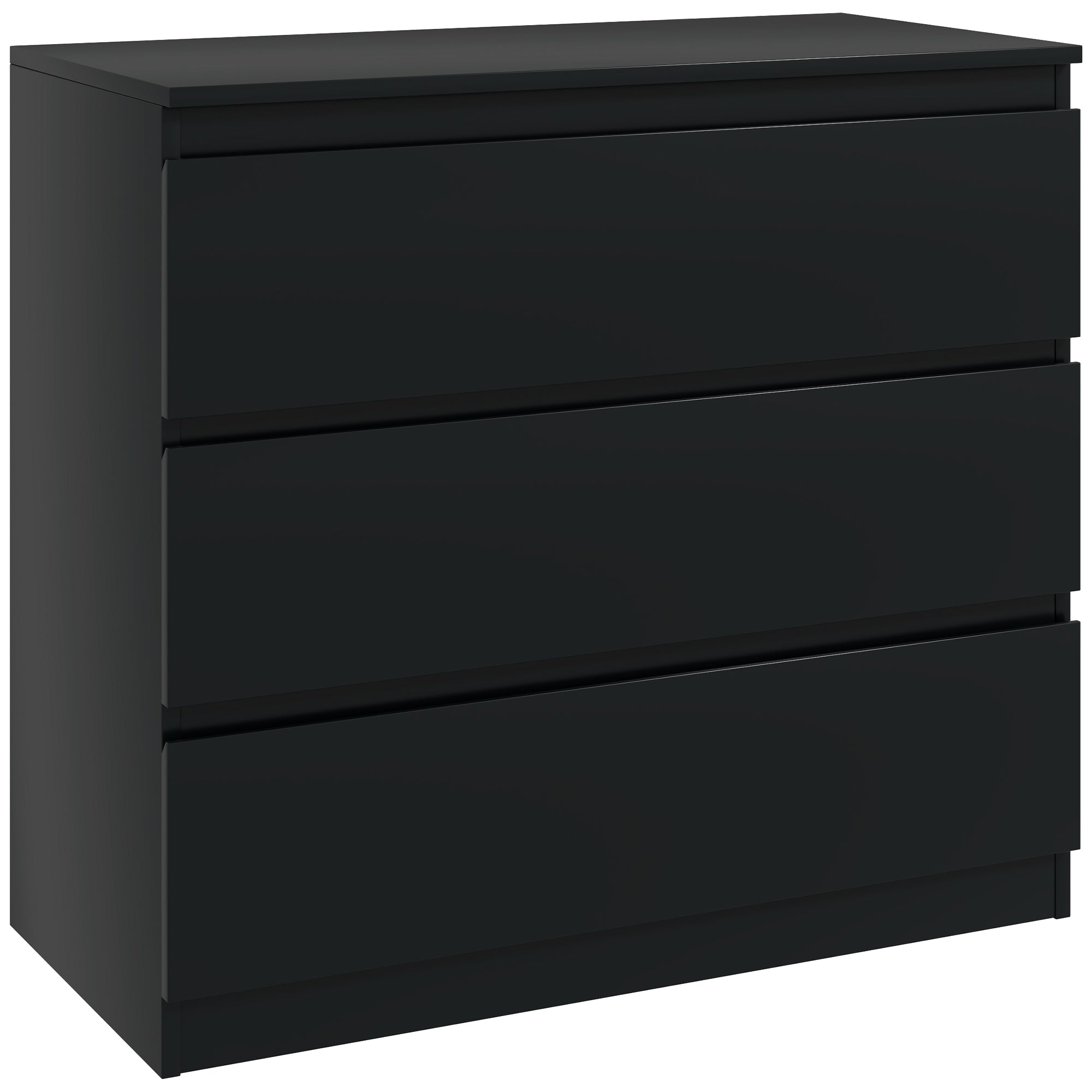 Chest of Drawers, 3-Drawer Storage Organiser Unit for Bedroom, Living Room, Black