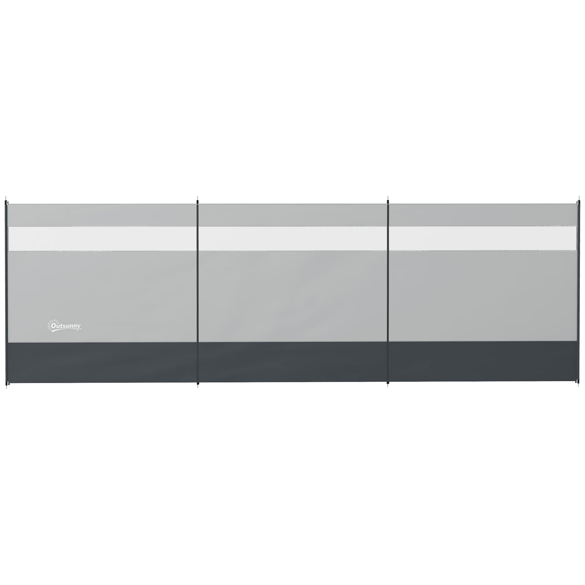 Durable Camping Windbreaker with Clear Windows and Carry Bag - Grey