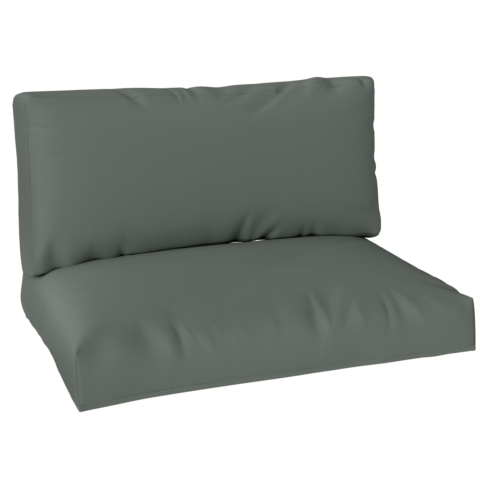 2 Seater Outdoor Pallet Furniture Cushions 20cm Thick UPF20+ 220gsm Fabric - Charcoal Grey