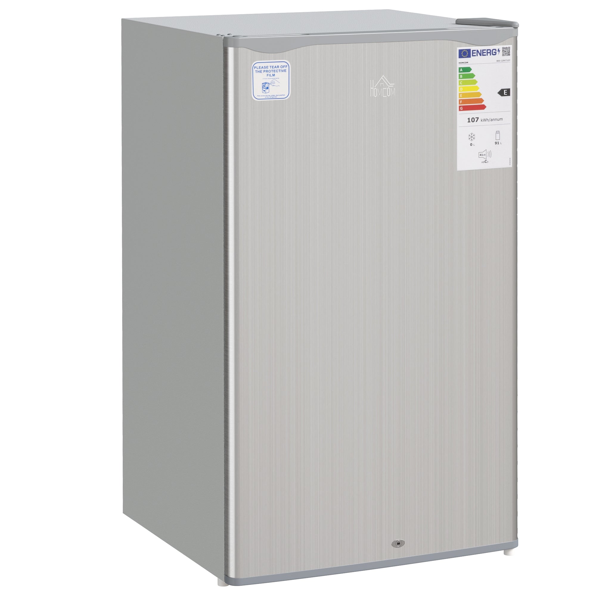 91L Freestanding Under-Counter Fridge with Lock - Grey