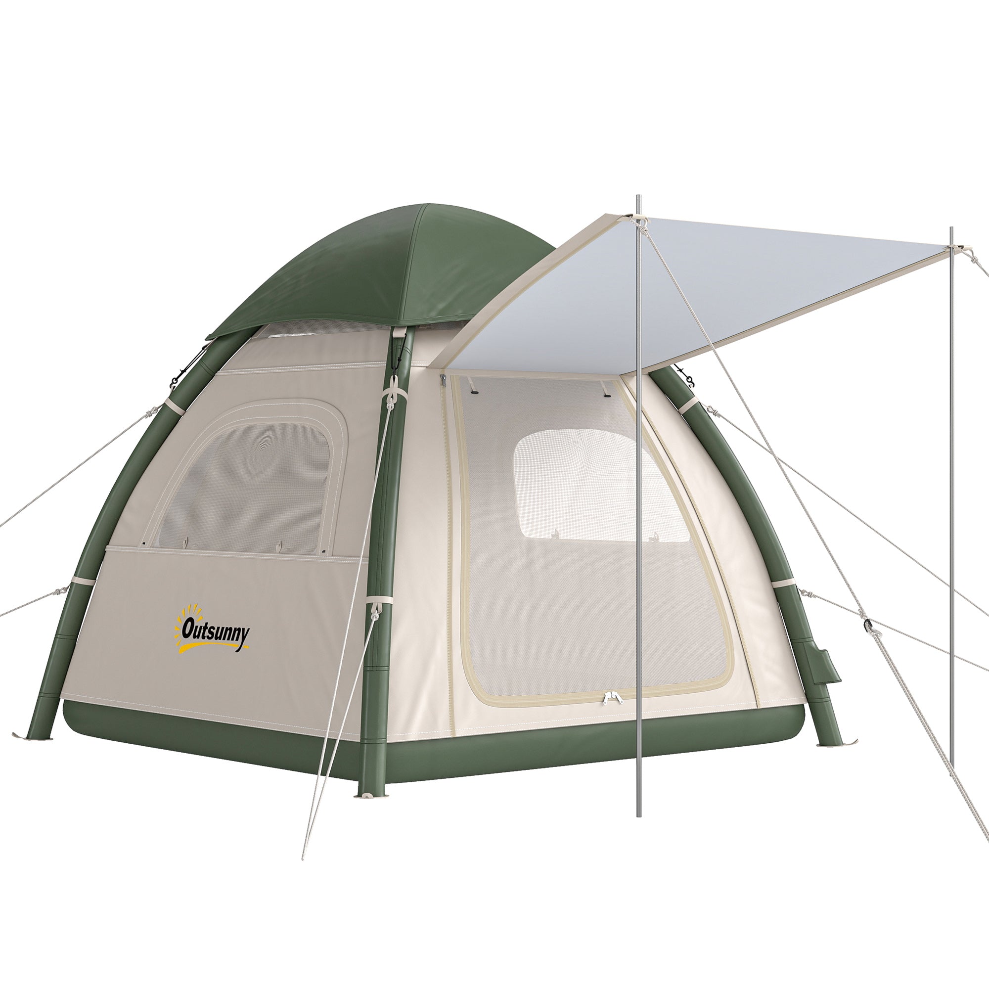 blow up tent uk Inflatable Camping Tent with Rainfly, 3 Man Air Tent 3000mm Waterproof