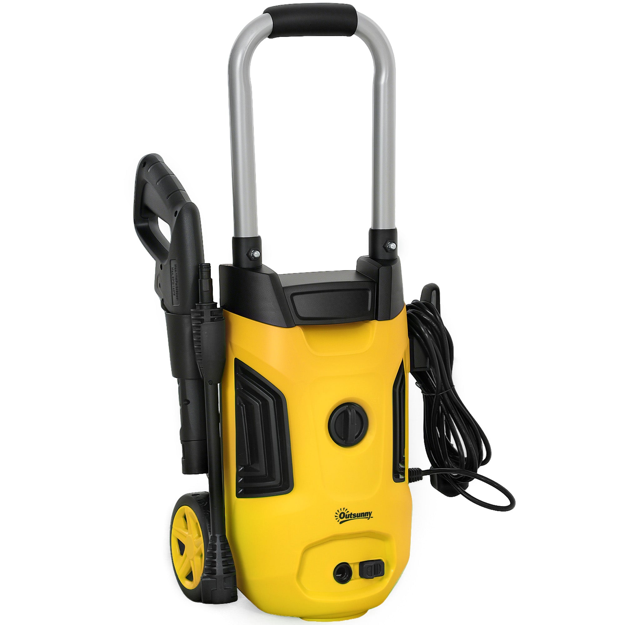 1800W Portable Electric Pressure Washer Set with Adjustable Nozzle - Yellow