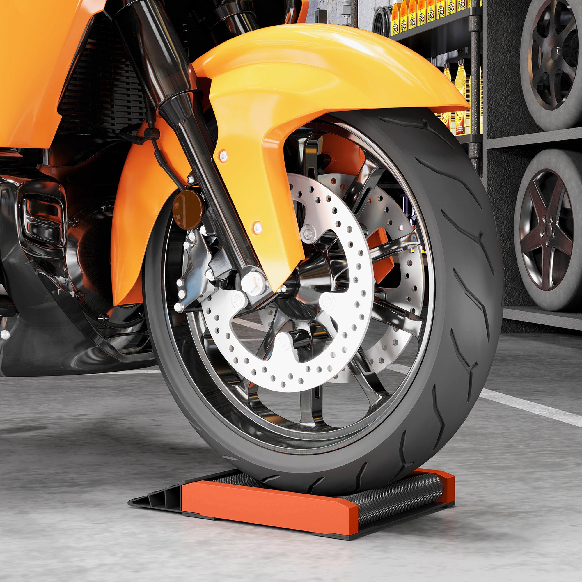 Motorcycle Wheel Cleaning Roller Stand with Aluminium Alloy Frame and Rollers, Motorcycle Maintenance Stand for Tyre Cleaning and Chain Lubrication, Fit Tyre Width < 180mm, Bikes < 500lb, Black