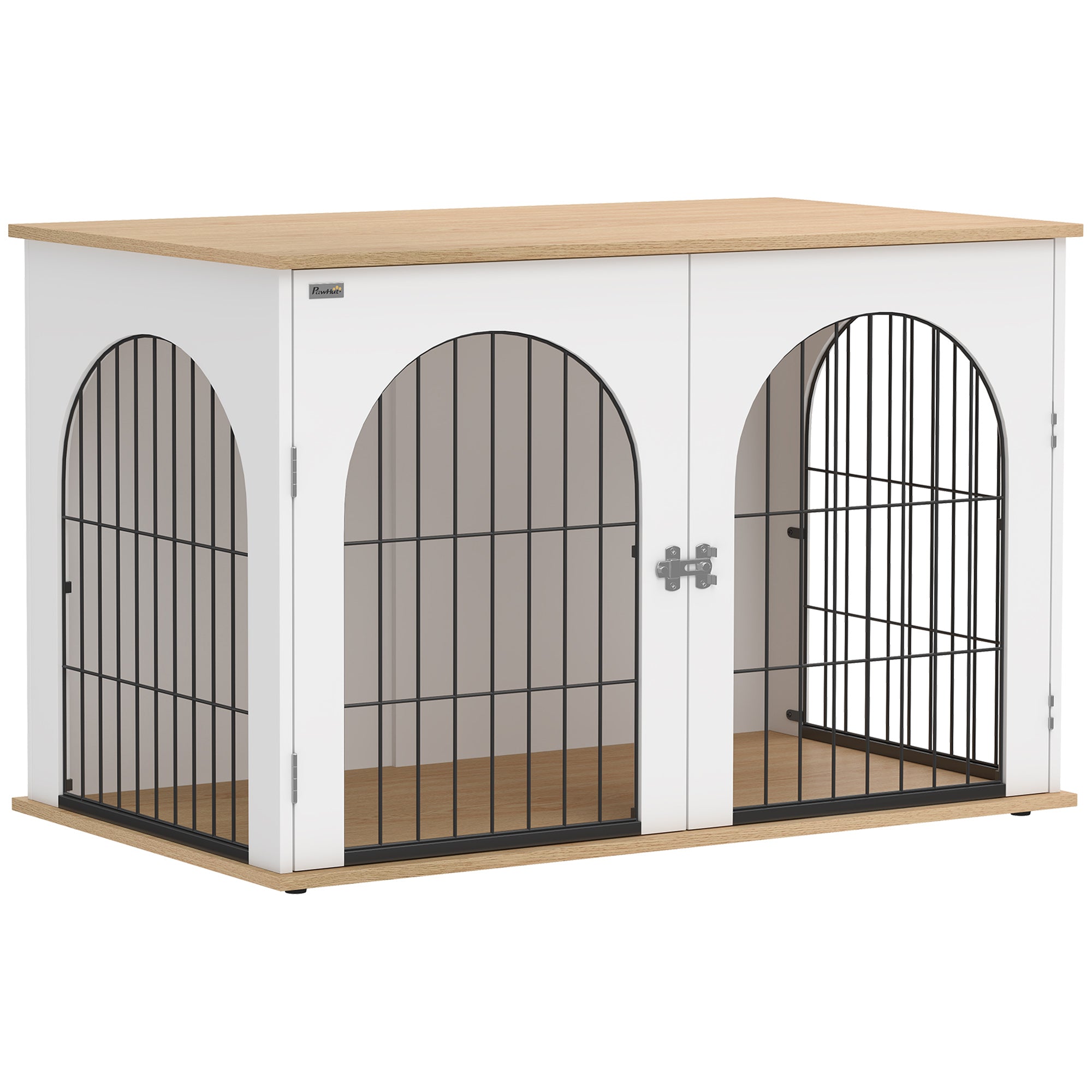Dog Crate Furniture, Indoor Dog Cage with Double Doors for Large Breeds, Pet Kennel End Side Table