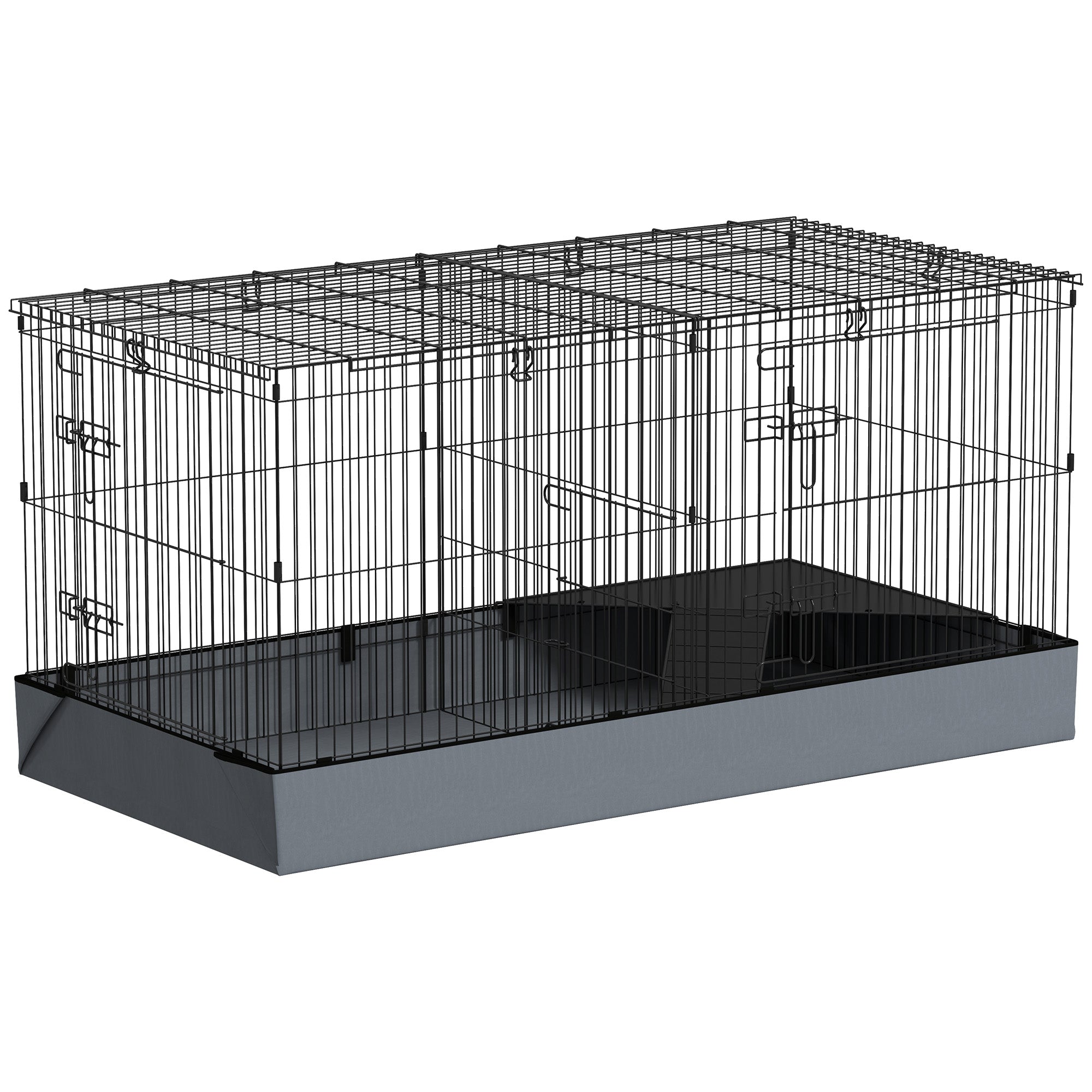 2 in 1 Guinea Pig Cage, Rabbit Cage Pet Playpen with 2 Separate Area, Waterproof Oxford Fabric Floor for Hedgehogs