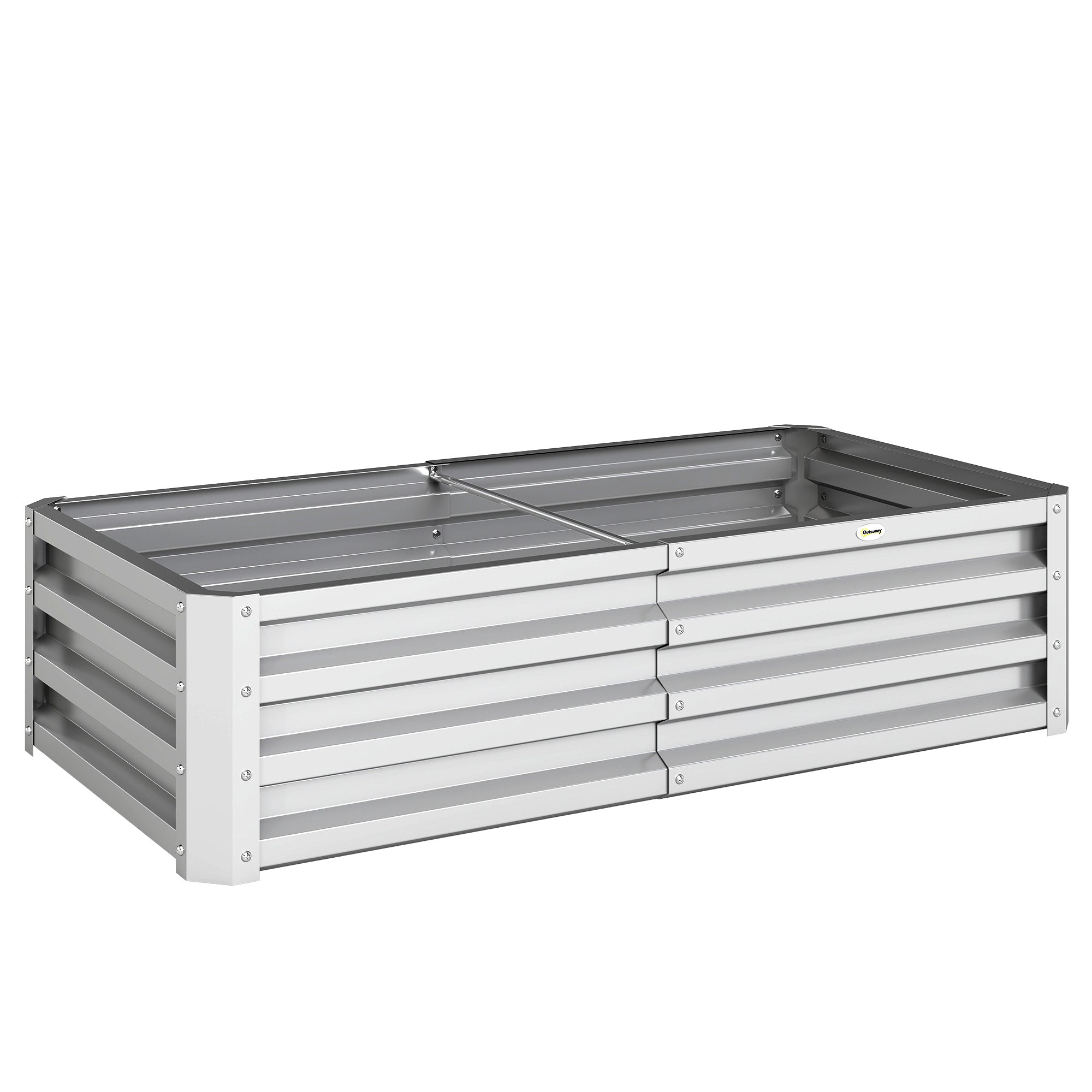 Raised Beds for Garden, Galvanized Outdoor Planters, for Herbs and Vegetables, Use for Patio, Backyard, Balcony, Silver