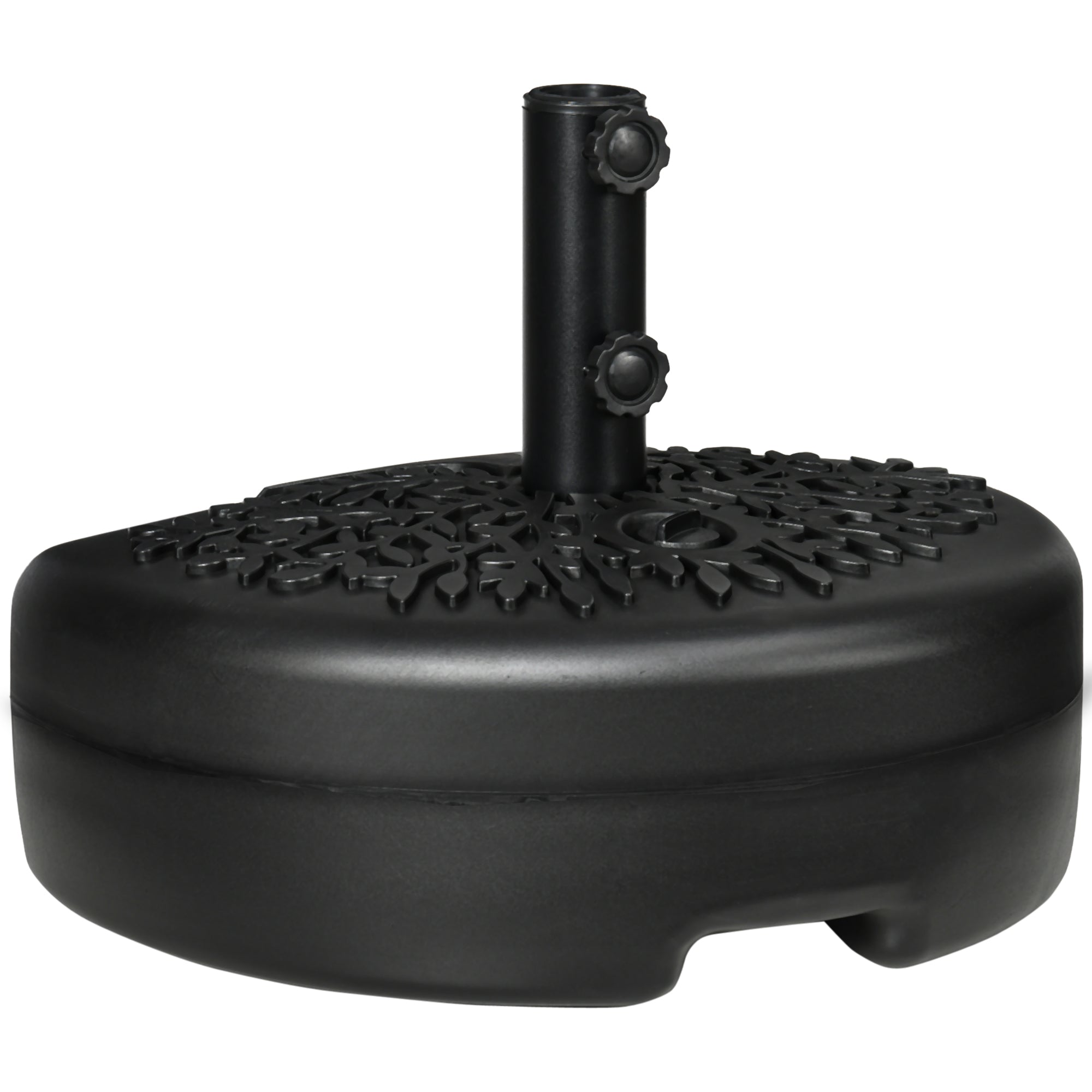 Fillable Half Parasol Umbrella Base with Metal Pole for 3.8-4.8 cm Poles - Black