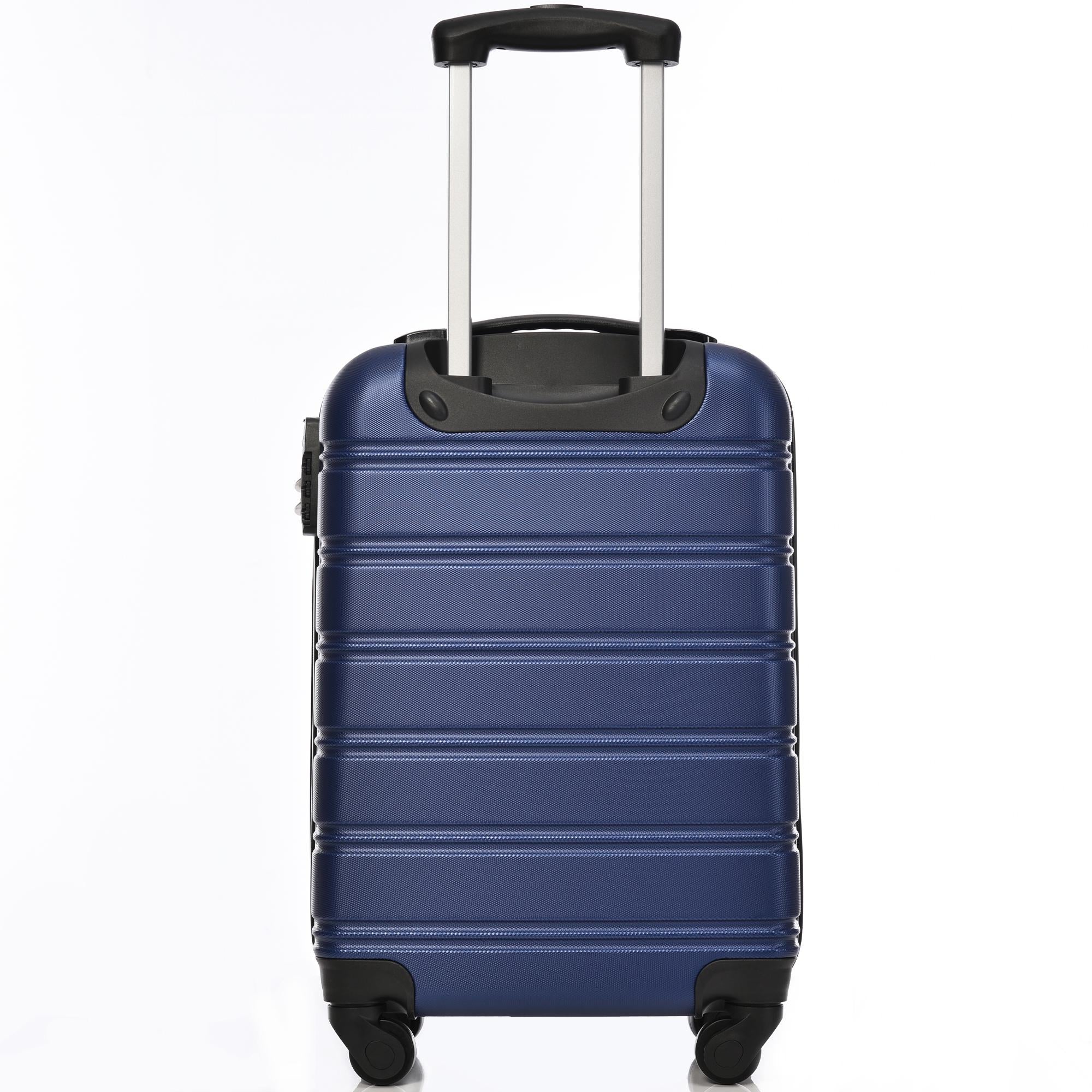 20" 4-Wheel ABS Hard Shell Travel Trolley Suitcase with Silent Universal Wheels, Luggage with Combination Lock, 35L × 23W × 57H cm, Deep Blue