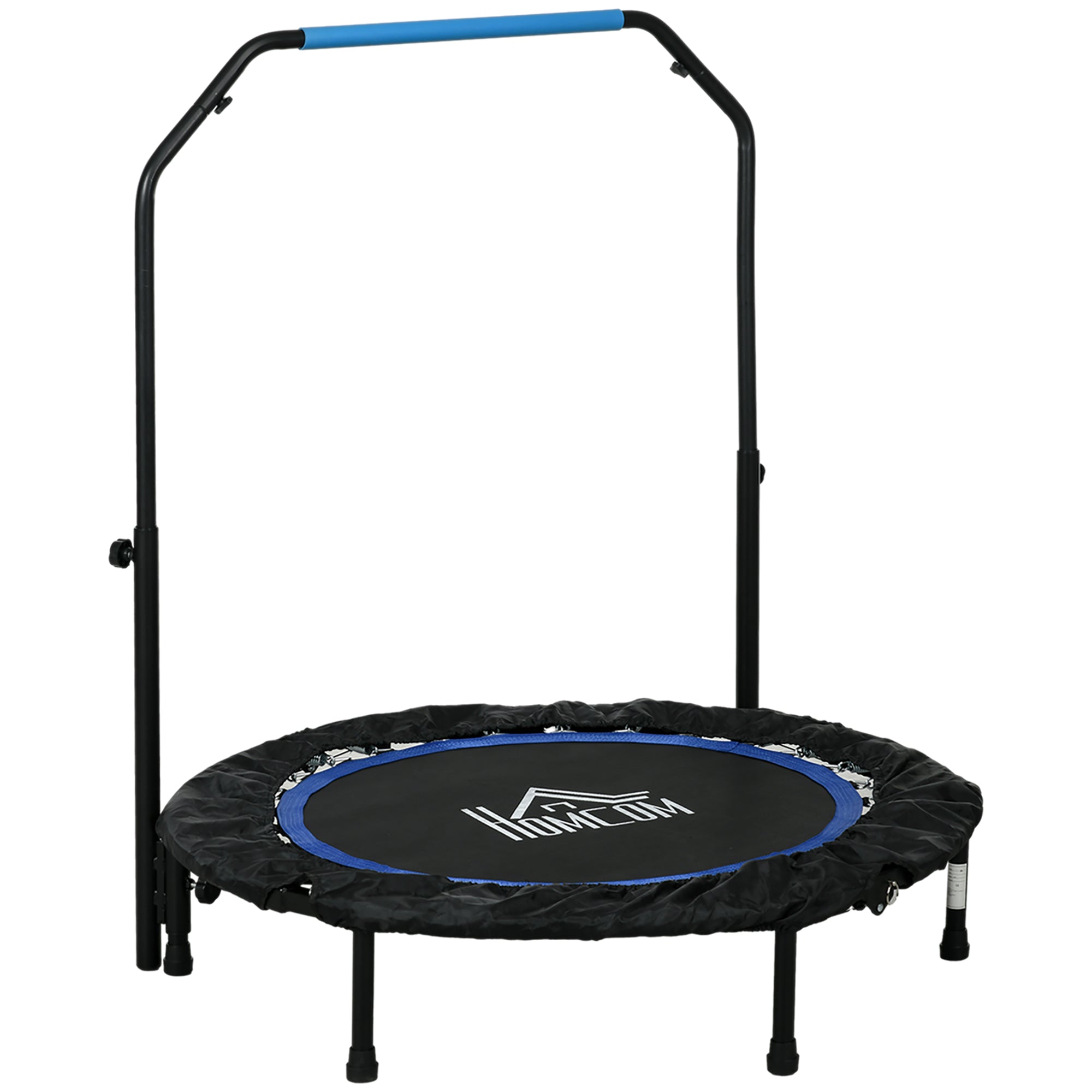 40" Foldable Mini Fitness Trampoline with Adjustable Foam Handle - Blue
