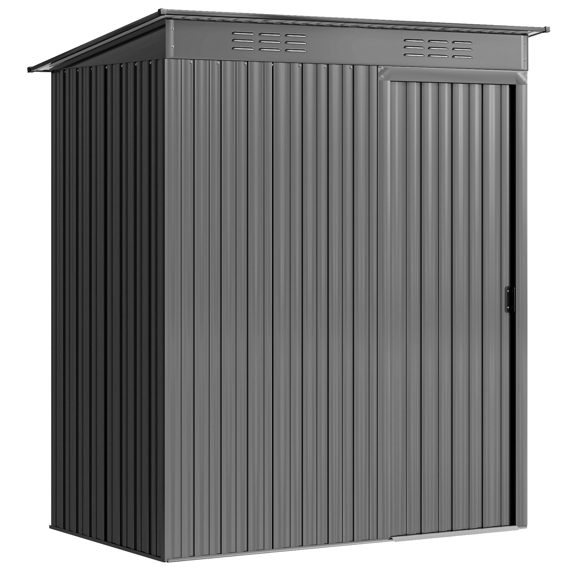 5 x 3.5ft Metal Garden Storage Shed with Effortless Assembly and 2 Pairs of Gloves, Waterproof Outdoor Shed, Light Grey