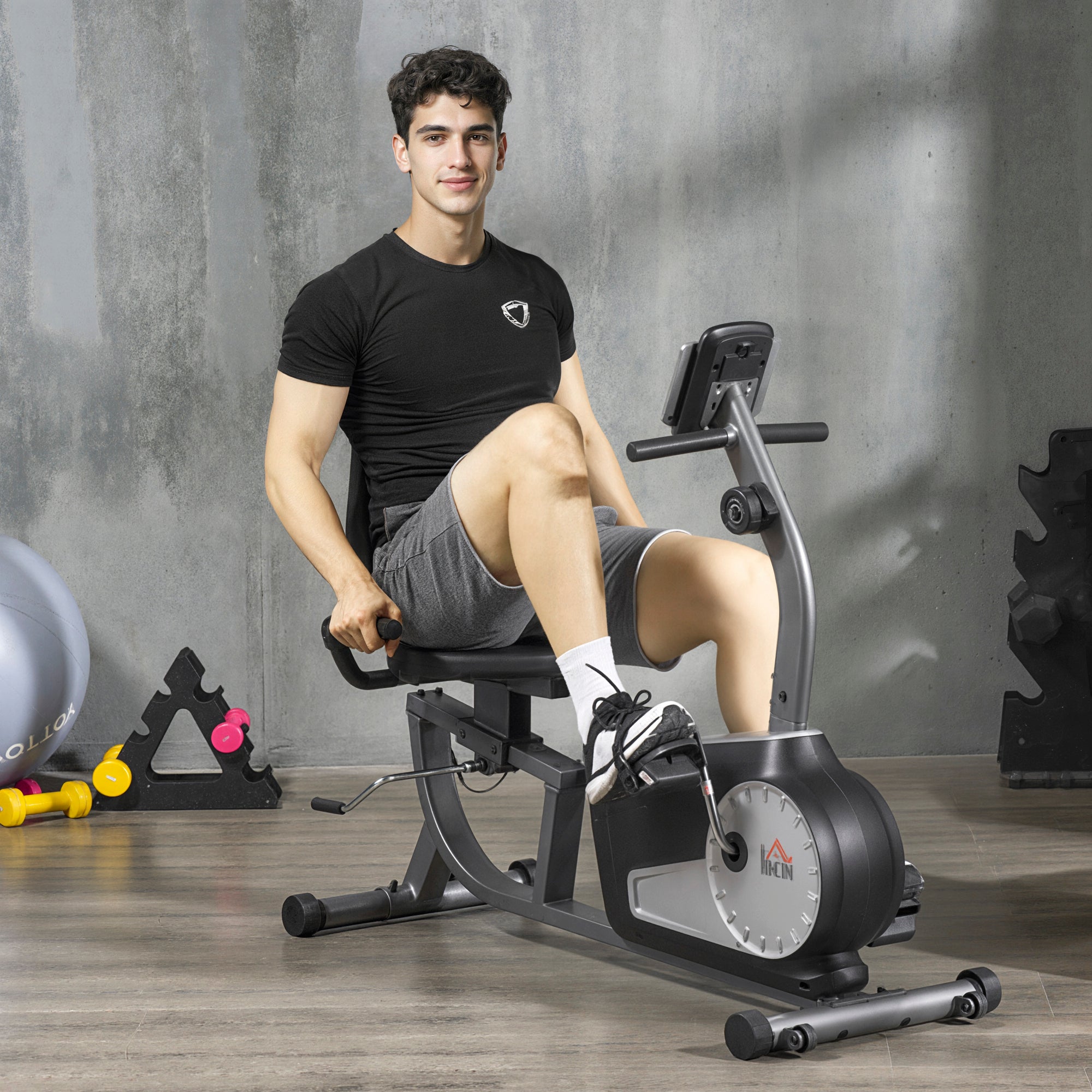 Exercise Bike with LCD Display, Stationary Bike with Quiet 8-Level Magnetic Resistance, Adjustable Seat and Backrest, Indoor Cycling Exercise Equipment for Home Gym Fitness Workout Training