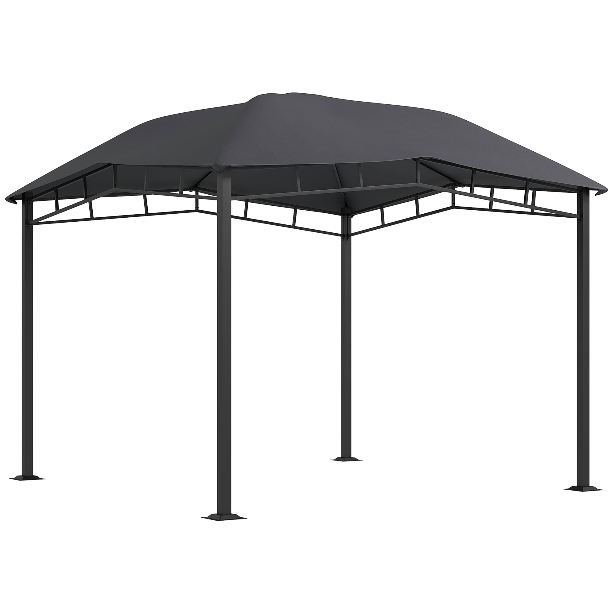 3x3 Metre Outdoor Gazebo Canopy Tent with Steel Frame - Grey