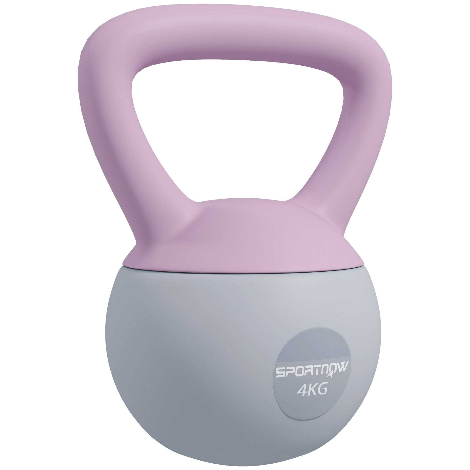 Soft Kettlebell, 4kg Kettle Bell with Non-Slip Handle for Home Gym Weight Lifting and Strength Training, Purple and Grey