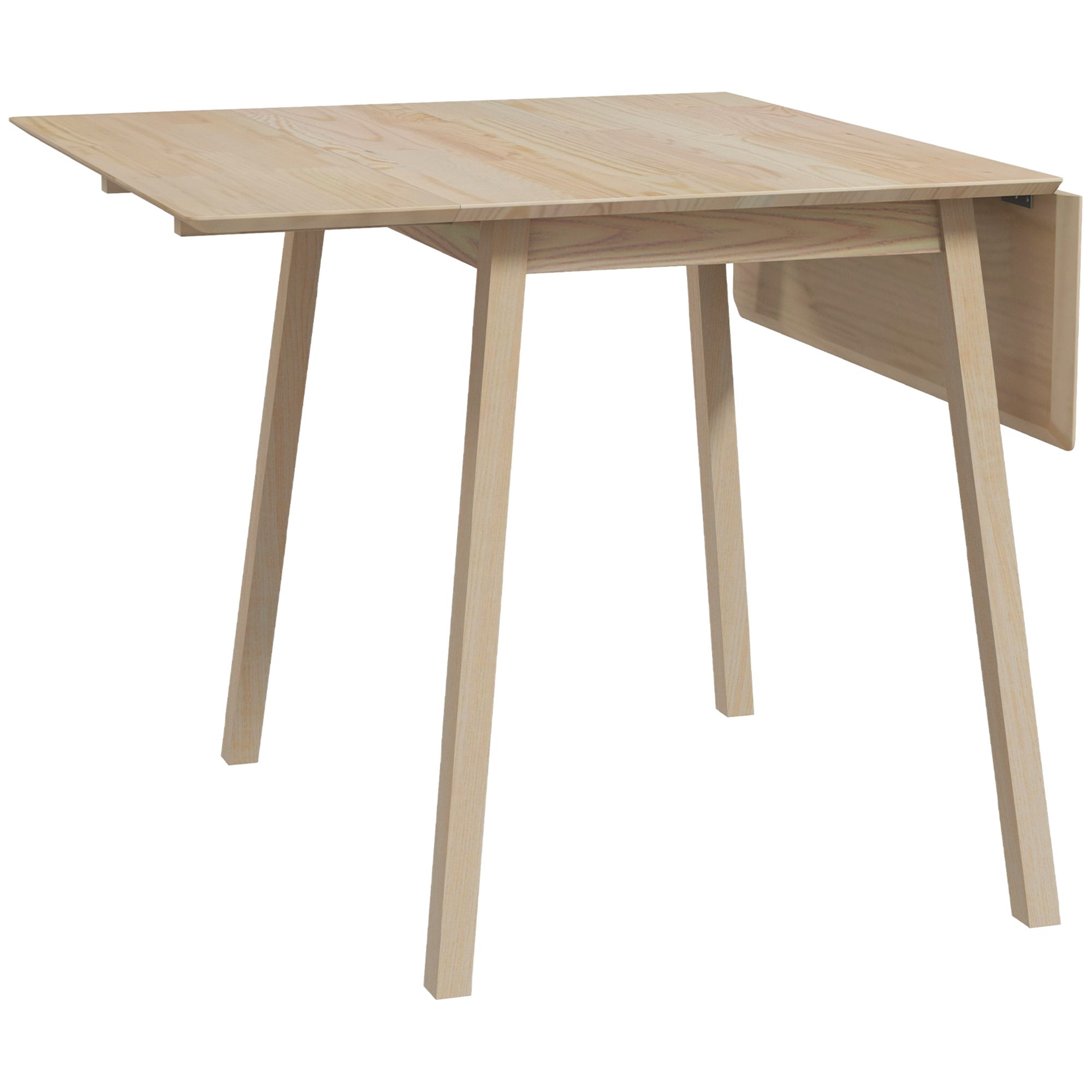 Wooden Four-Seater Drop Leaf Dining Table - Natural Finish