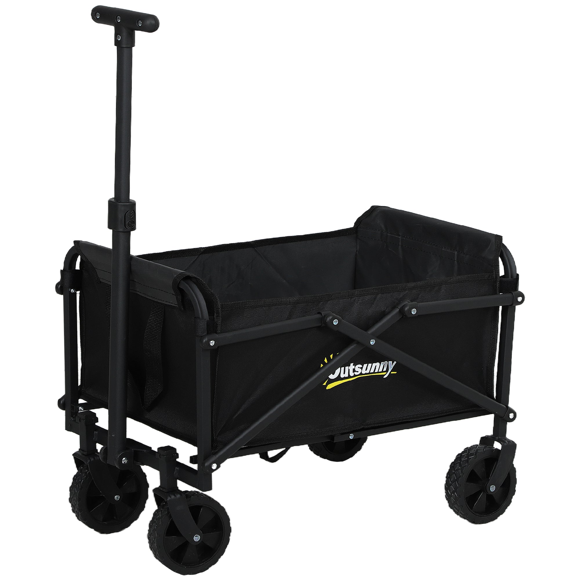 41L Folding Festival Trolley Cart with Adjustable Handle - Black