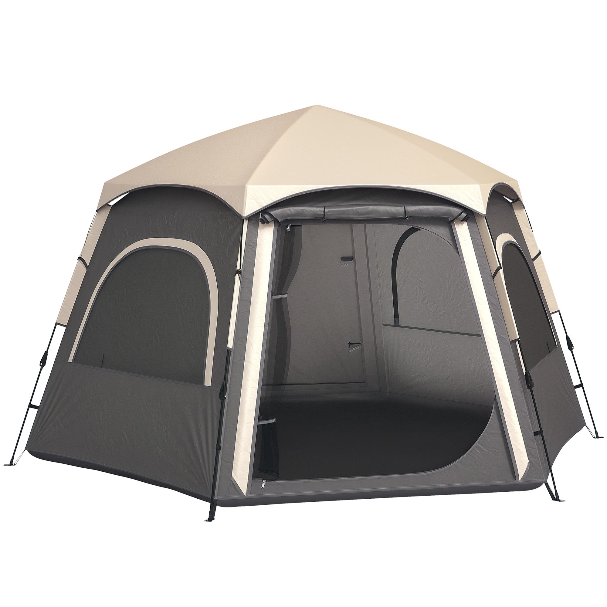 Spacious Waterproof Camping Tent with Easy Setup - Dark Grey