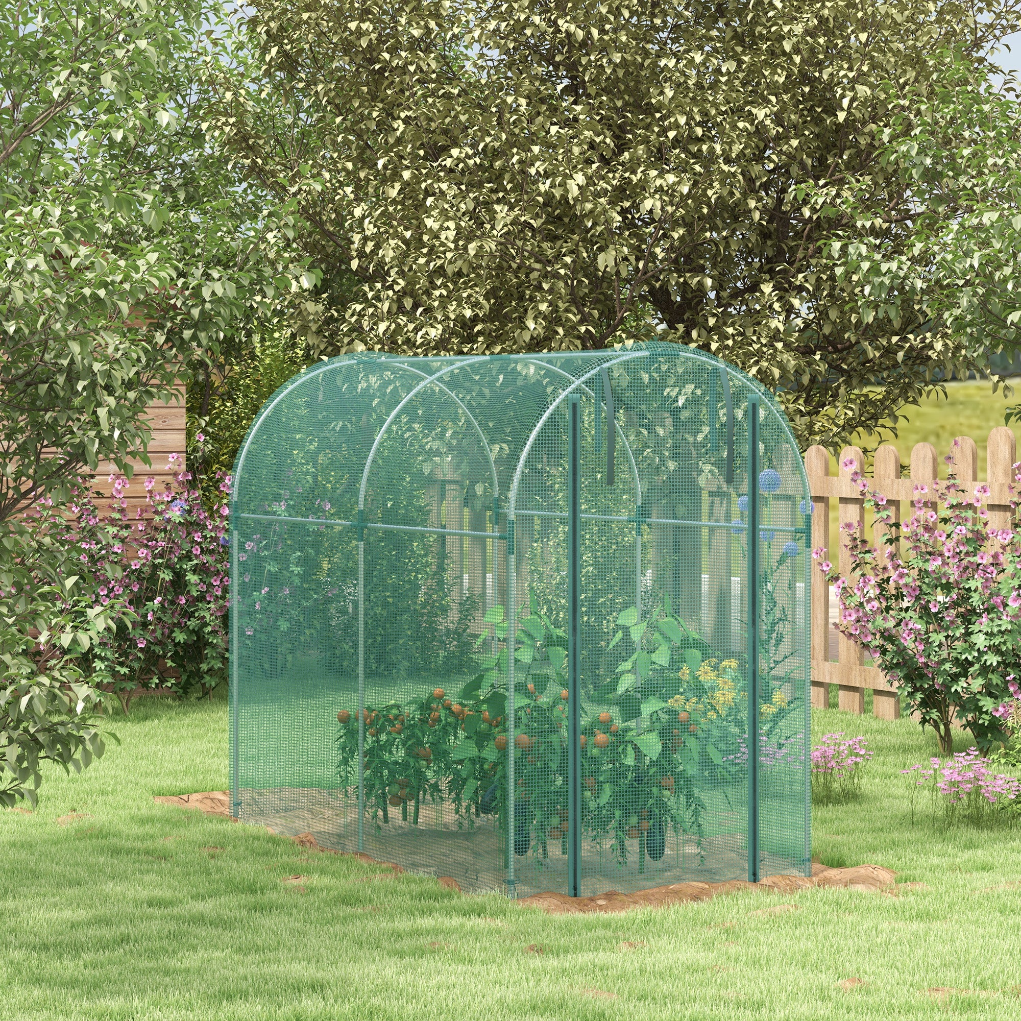 Mini Polytunnel Greenhouse 240 x 120cm - Green
