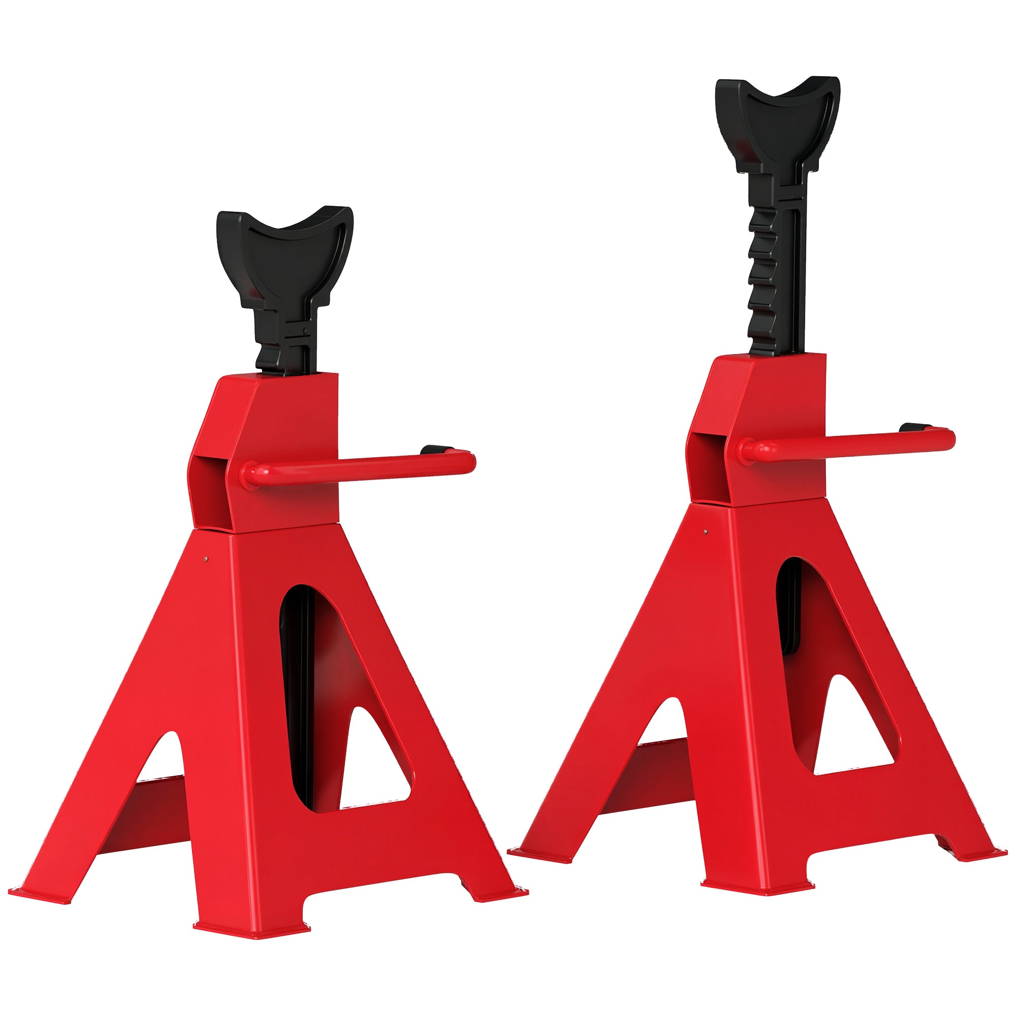 Axle Stands 3 Ton Car Jack Stands Pack of 2, 38.5-60 cm Height Adjustable Support Jack Stand, Heavy Duty Car Lift Tool for Vehicles, Caravans, Workshops, Garages, Red
