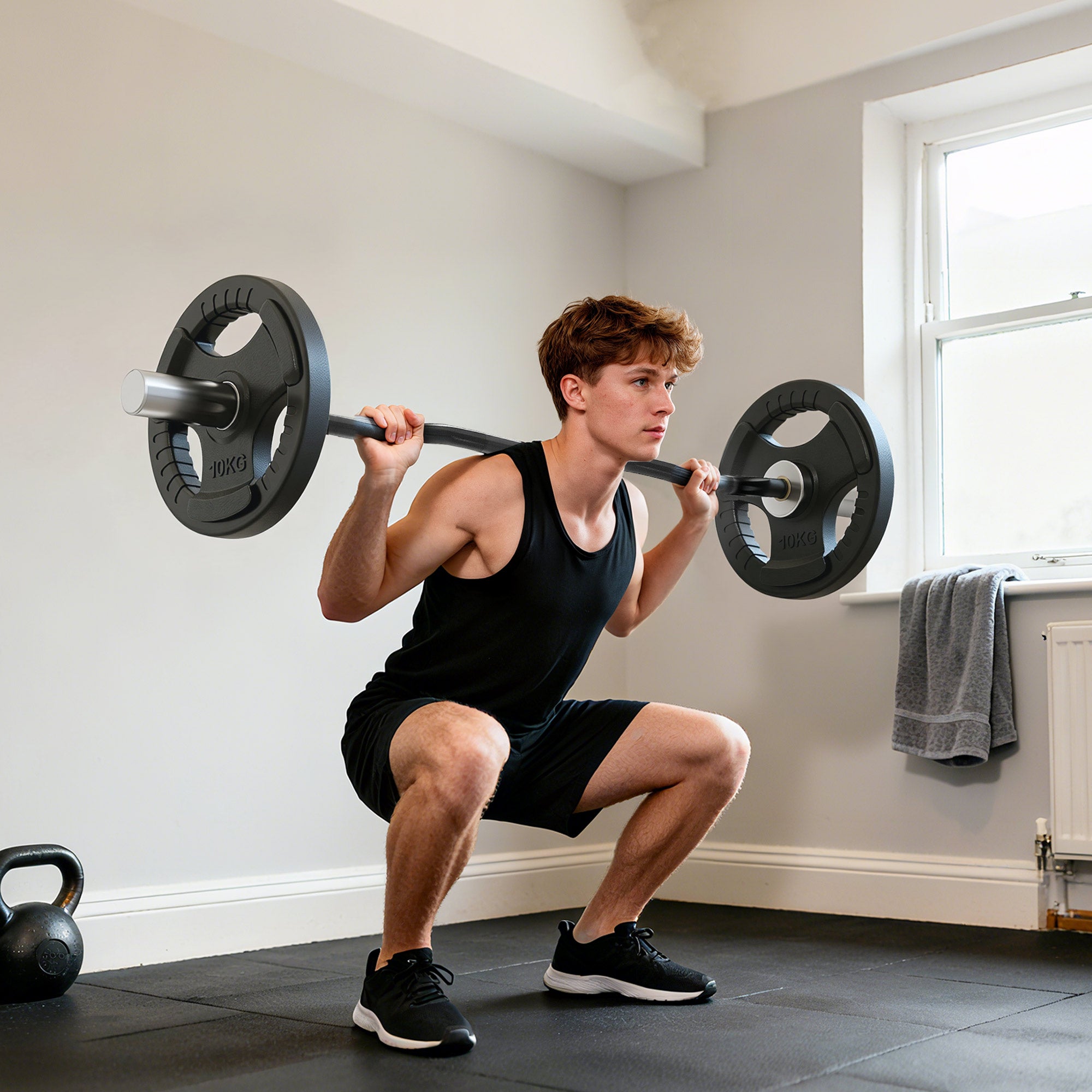 4ft Olympic EZ Curl Bar, Barbell Bar for 2" Weight Plates with Non-Slip Hand Grip 120cm