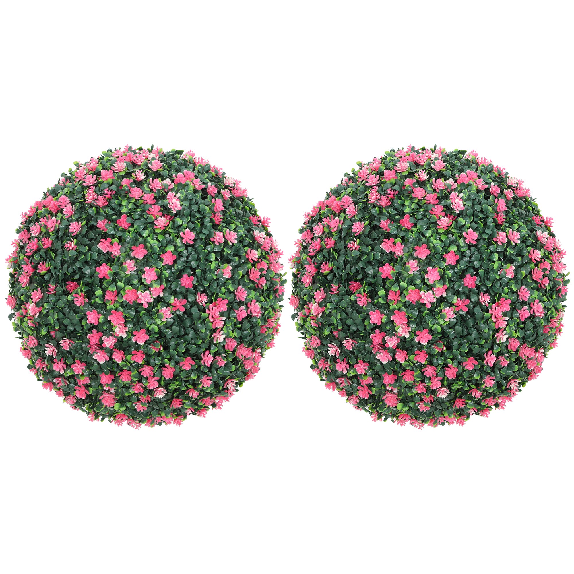Set of Two Artificial Boxwood Balls Plants - Pink